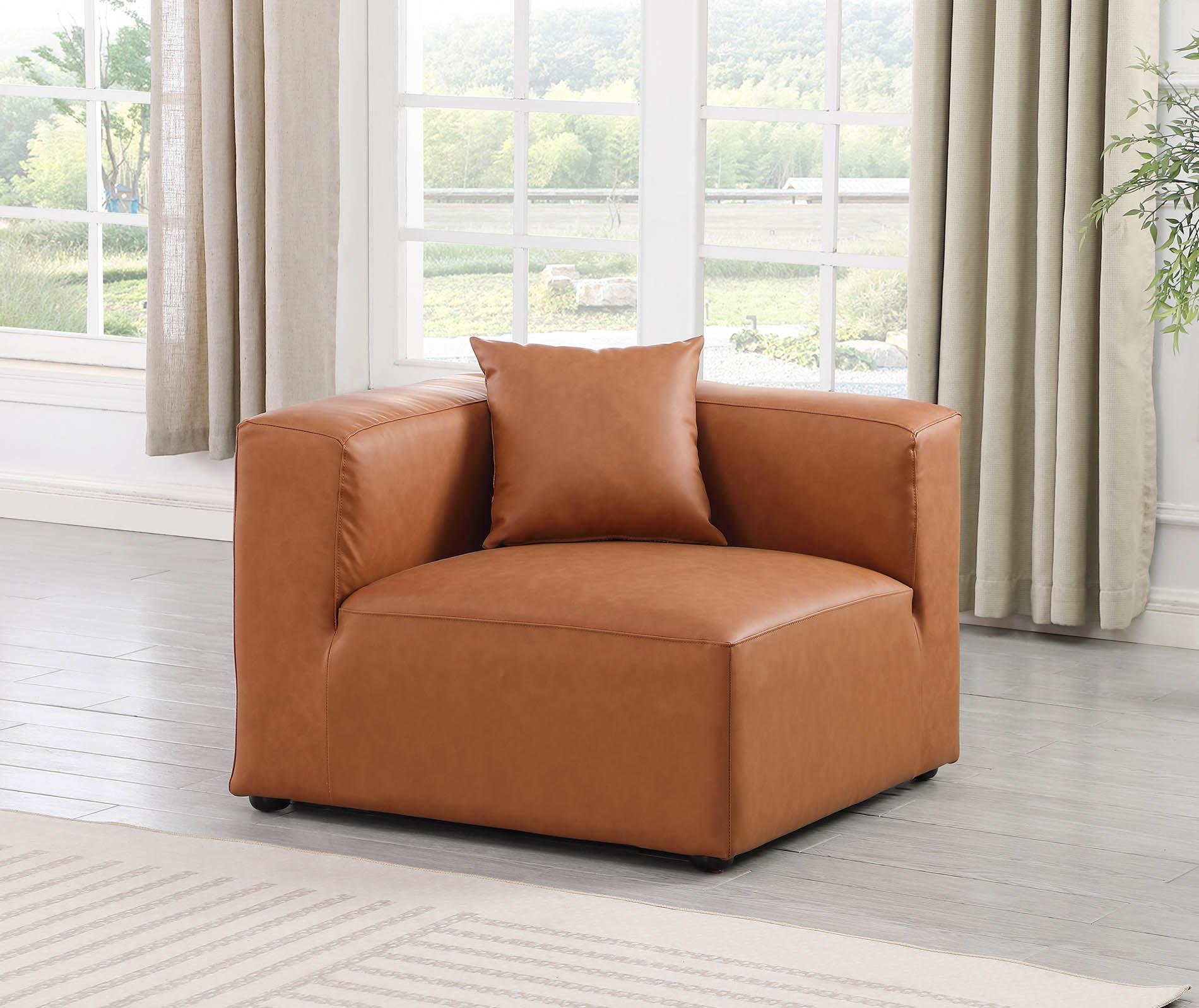 

    
Cognac Faux Leather Modular Corner Chair CUBE 668Cognac-Corner Meridian Modern
