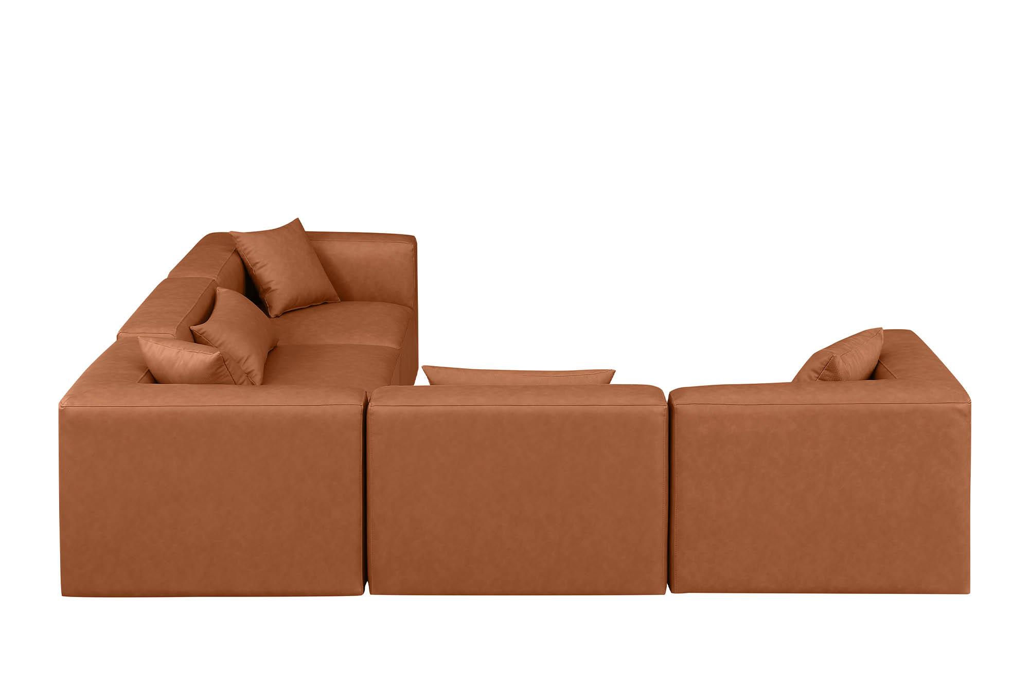 

    
668Cognac-Sec5C Meridian Furniture Modular Sectional Sofa
