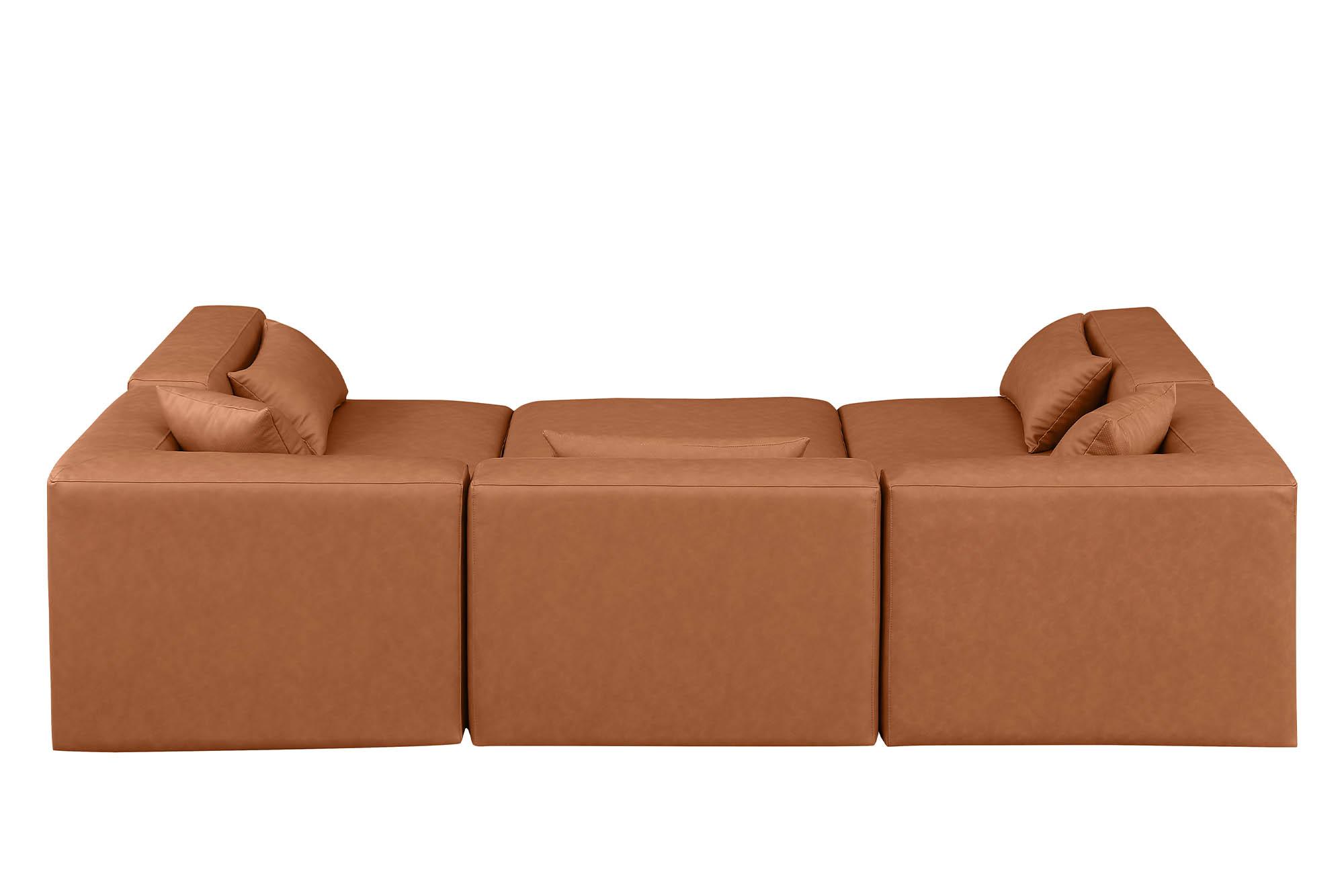 

    
668Cognac-Sec6C Meridian Furniture Modular Sectional Sofa
