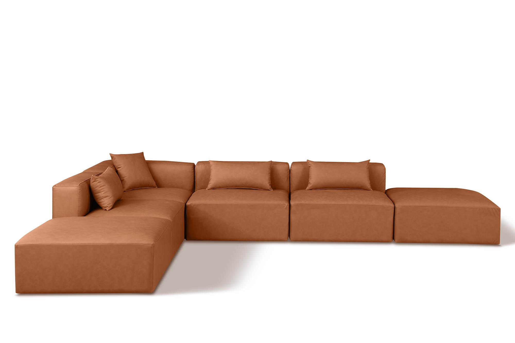

        
Meridian Furniture CUBE 668Cognac-Sec6E Modular Sectional Sofa Cognac Faux Leather 094308317540
