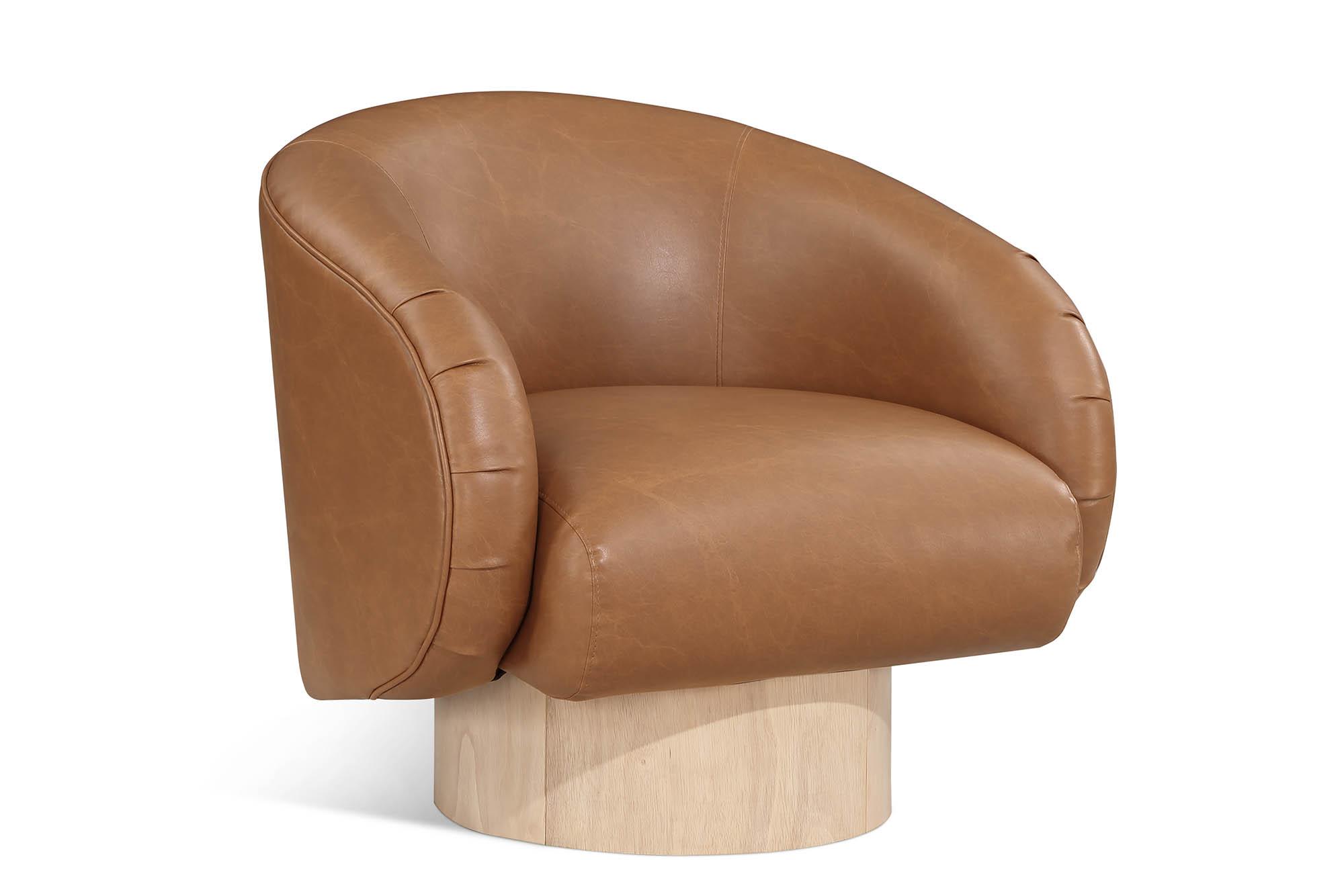 

    
Cognac Faux Leather Swivel Accent Chair GIBSON 484Cognac Meridian Modern
