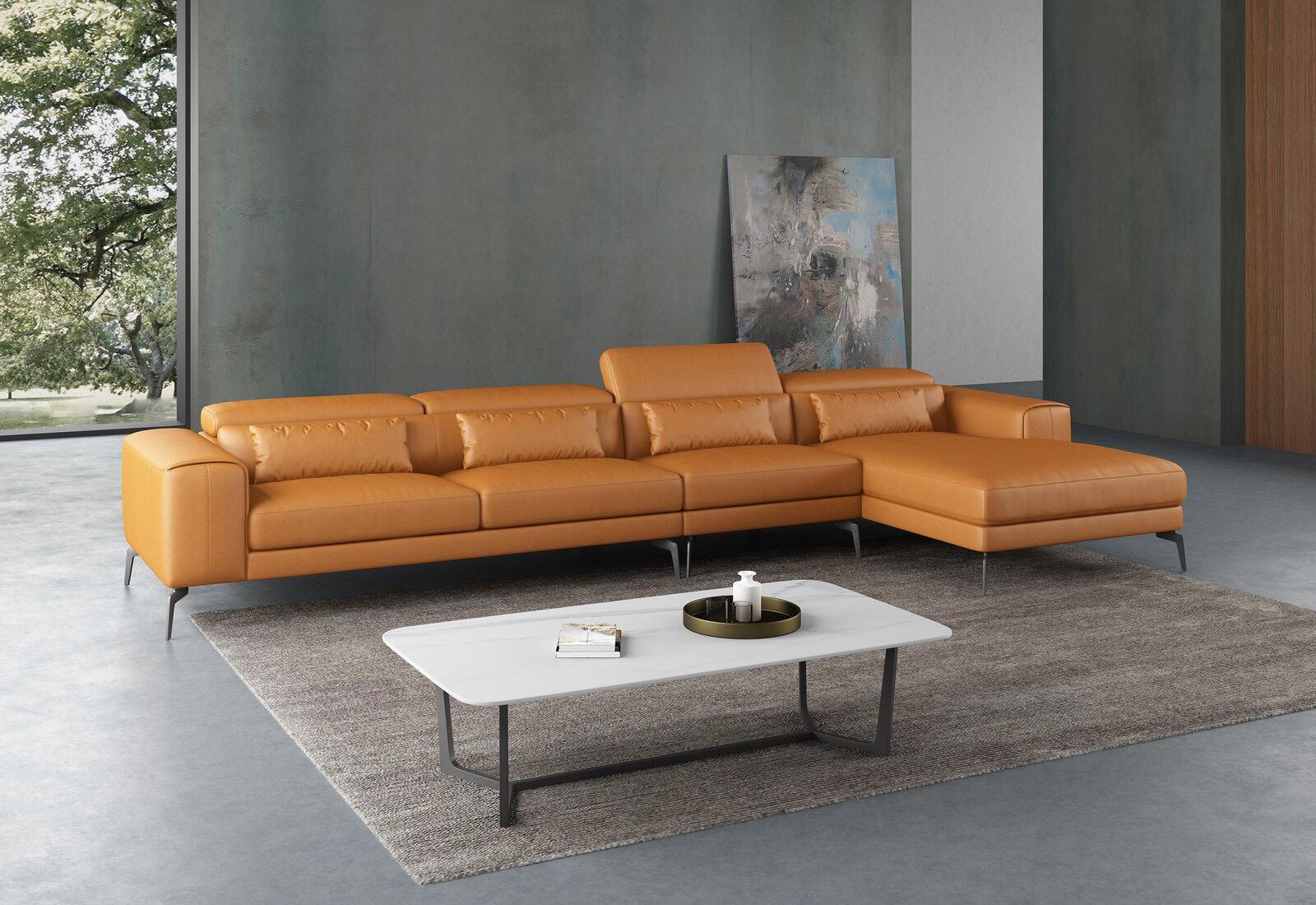 

    
Cognac Italian Leather 5-Seater Sectional RHC Cavour Mansion EUROPEAN FURNITURE
