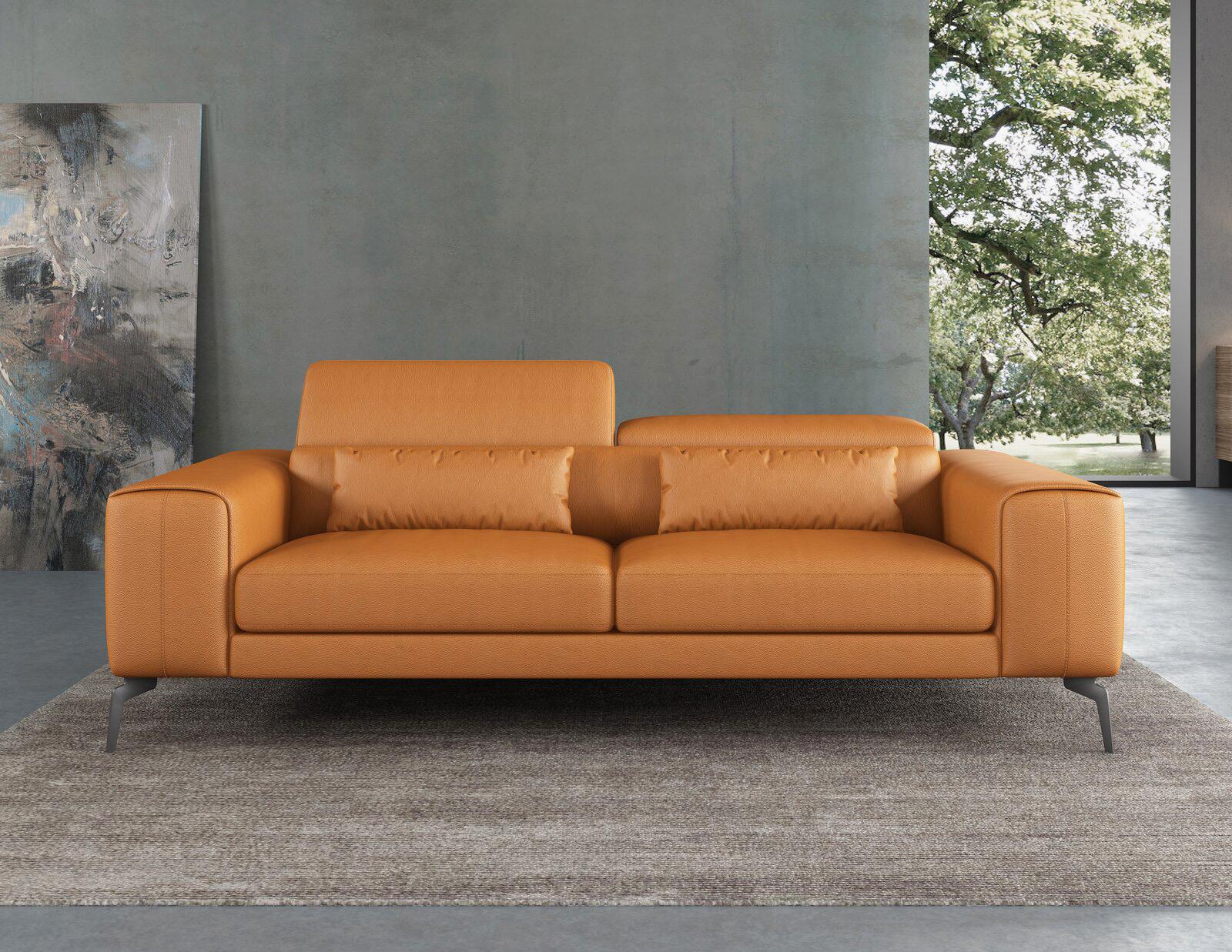 

    
Cognac Italian Leather CAVOUR Sofa EUROPEAN FURNITURE Contemporary Modern
