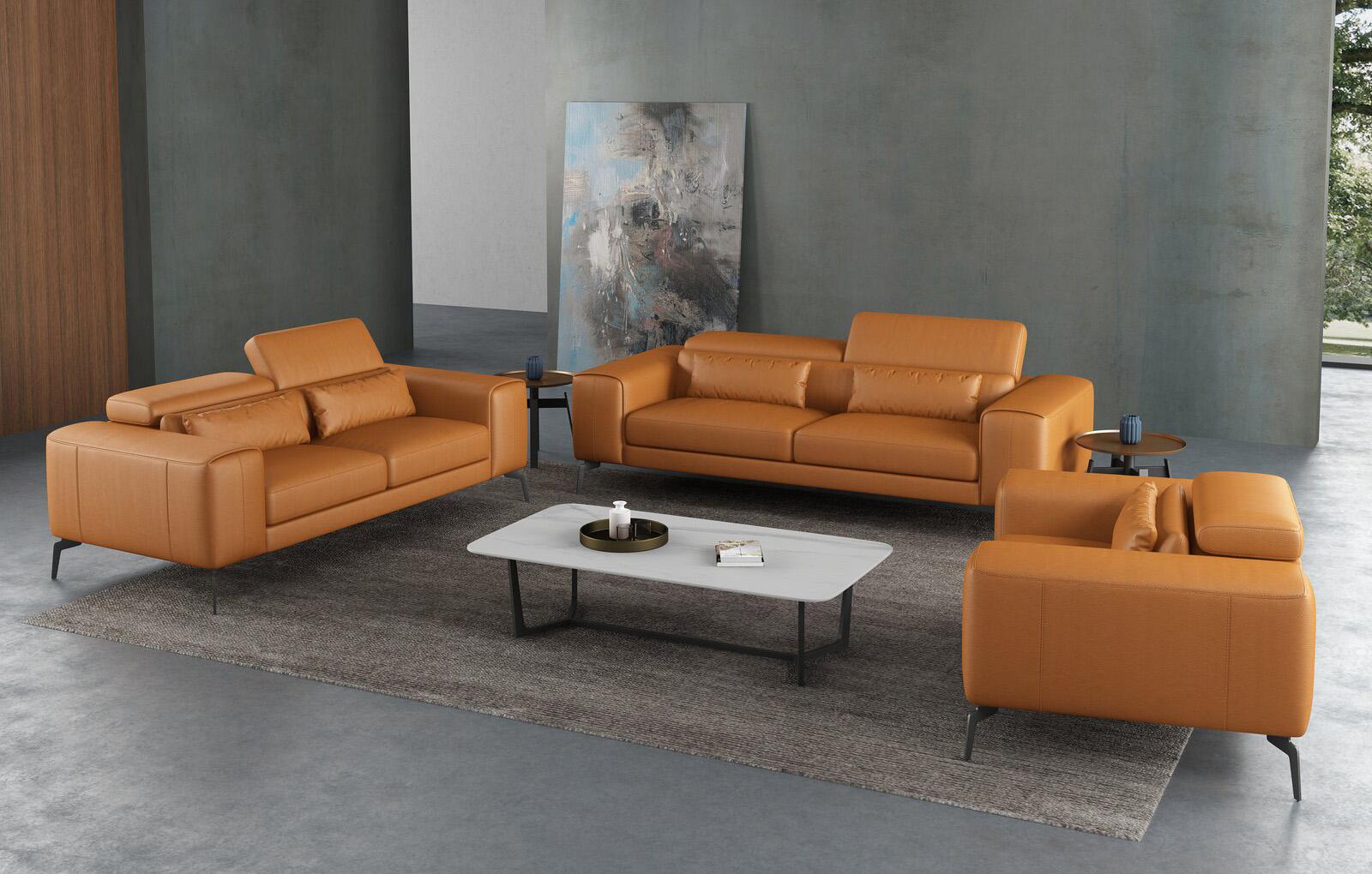 

    
 Order  Cognac Italian Leather CAVOUR Sofa Set 2Pcs EUROPEAN FURNITURE Contemporary
