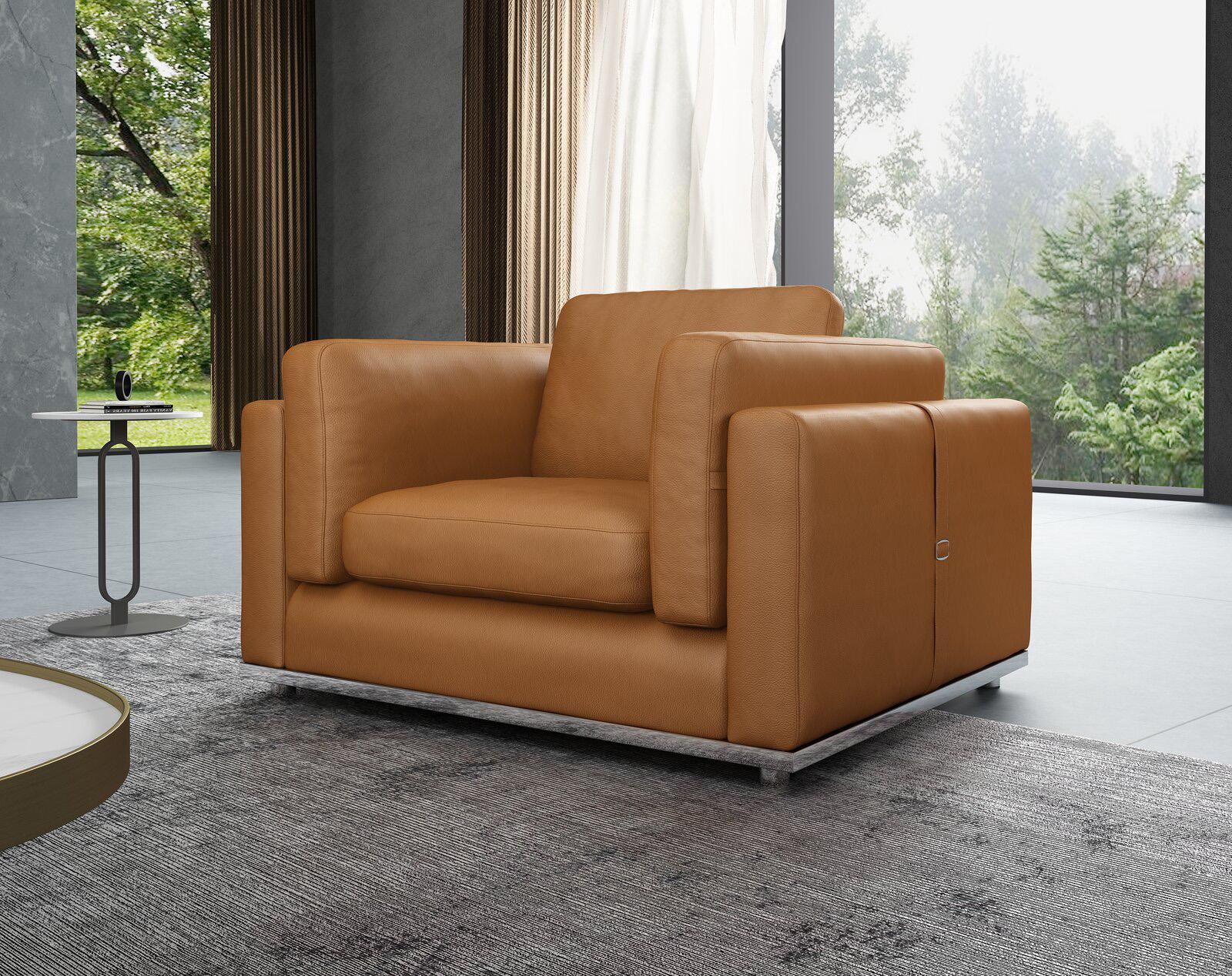 Contemporary, Modern Arm Chair PICASSO EF-25552-C in Cognac Leather