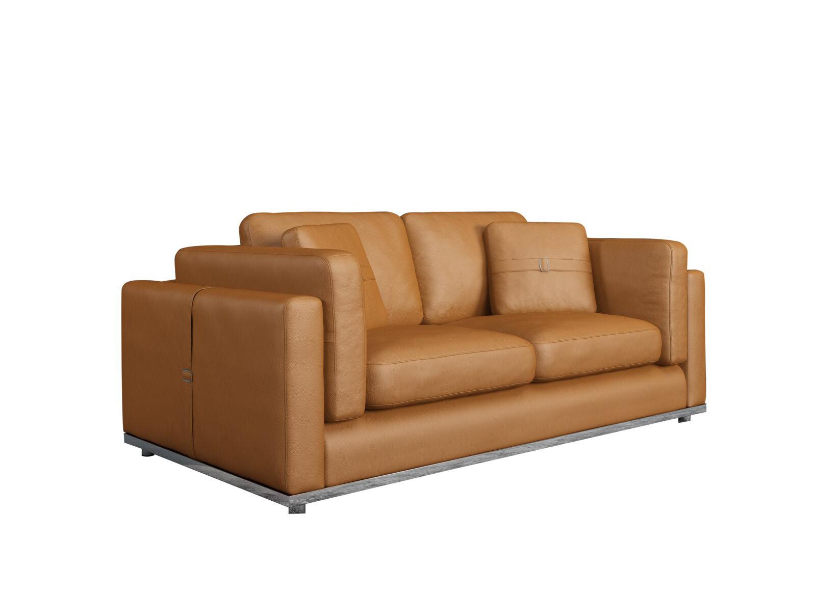 Contemporary, Modern Loveseat PICASSO EF-25552-L in Cognac Leather
