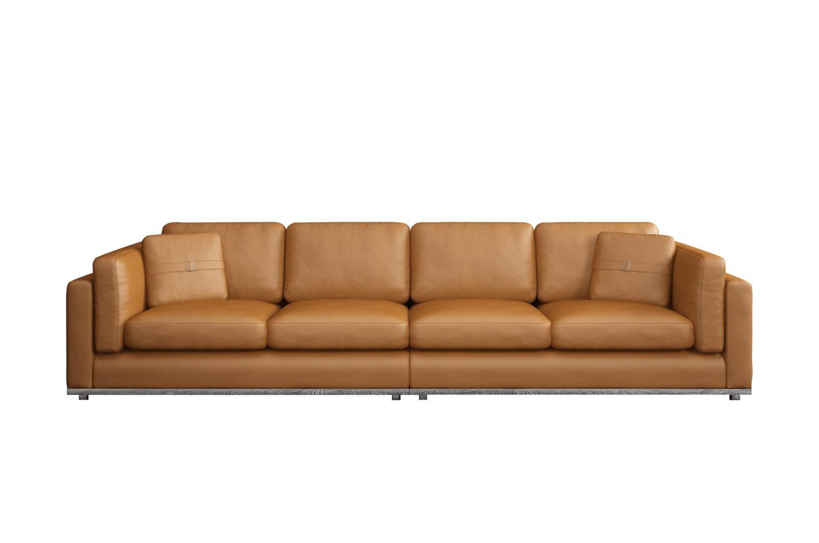 Contemporary, Modern Sofa PICASSO EF-25552-4S in Cognac Leather