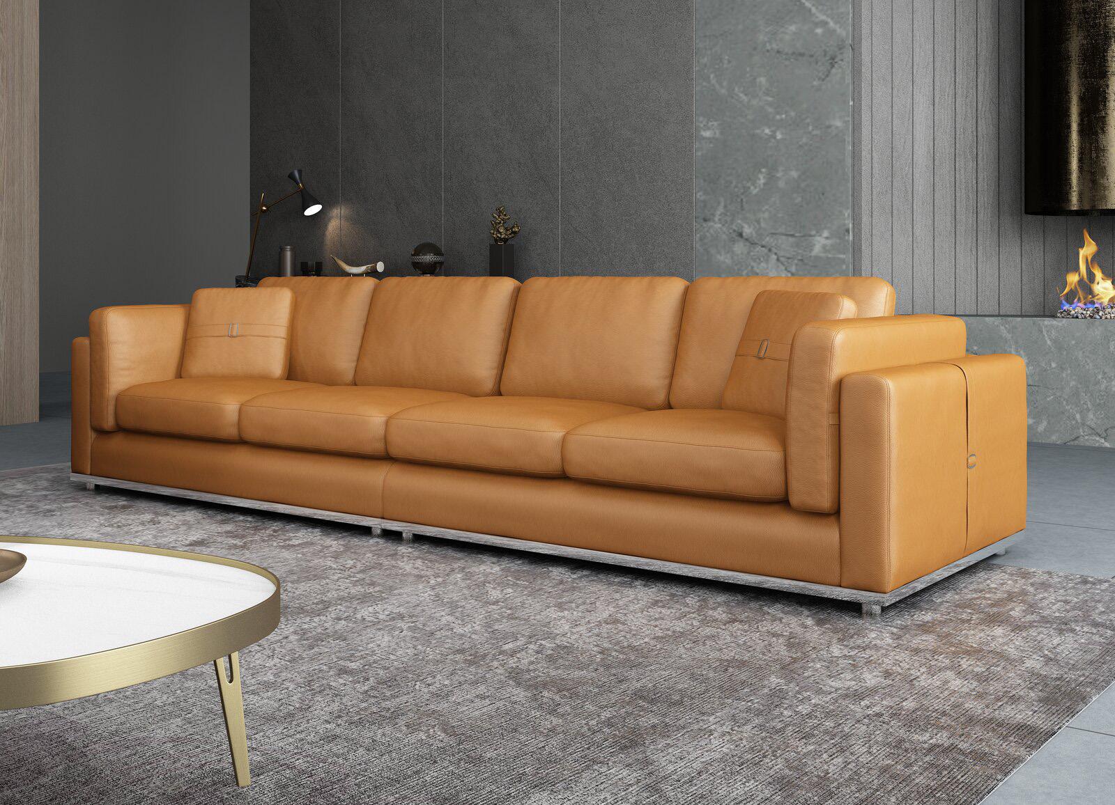 

    
Cognac Italian Leather 4-Seater Sofa Contemporary PICASSO EUROPEAN FURNITURE
