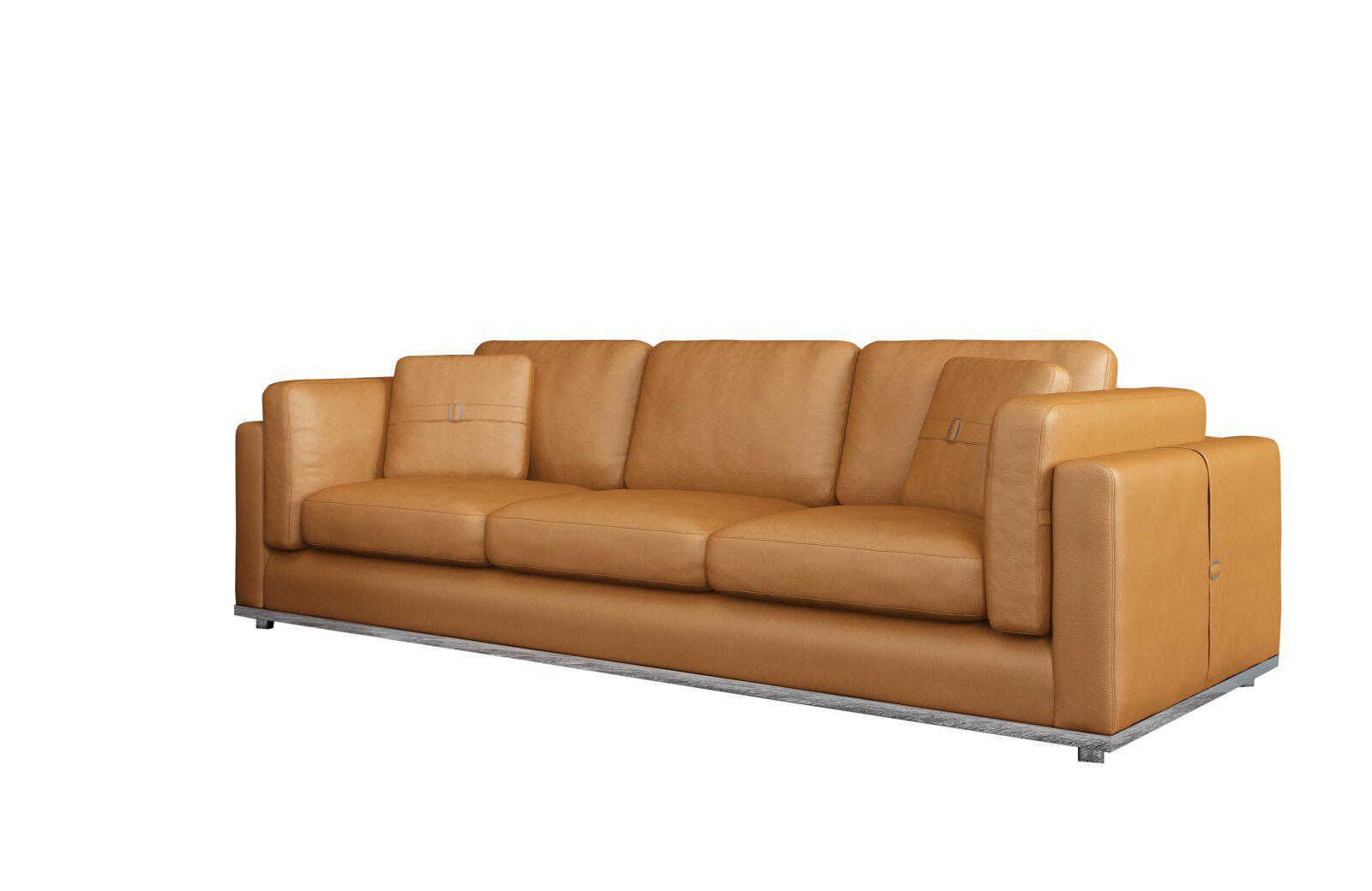 Contemporary, Modern Sofa PICASSO EF-25552-S in Cognac Leather