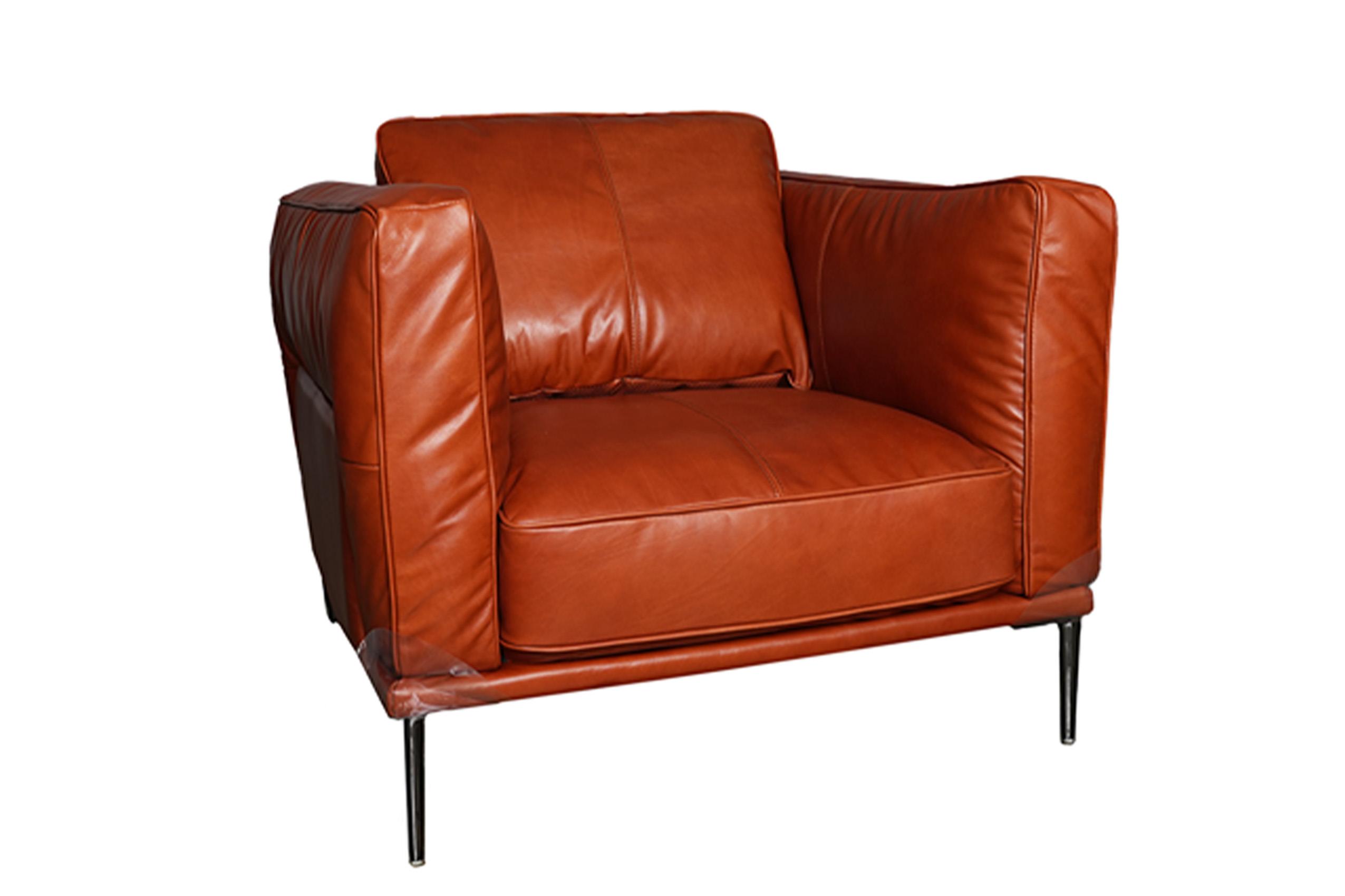 Modern Arm Chairs 597 Bartz 59701C2280 in Cognac Top grain leather