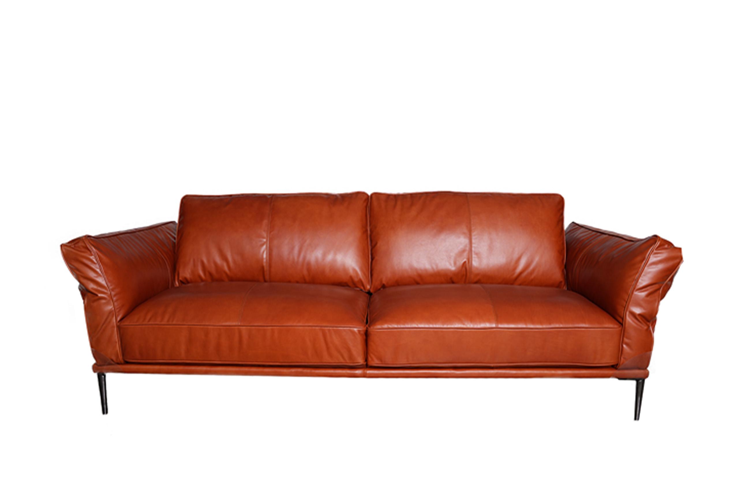 Modern Sofa 597 Bartz 59703C2280 in Cognac Top grain leather
