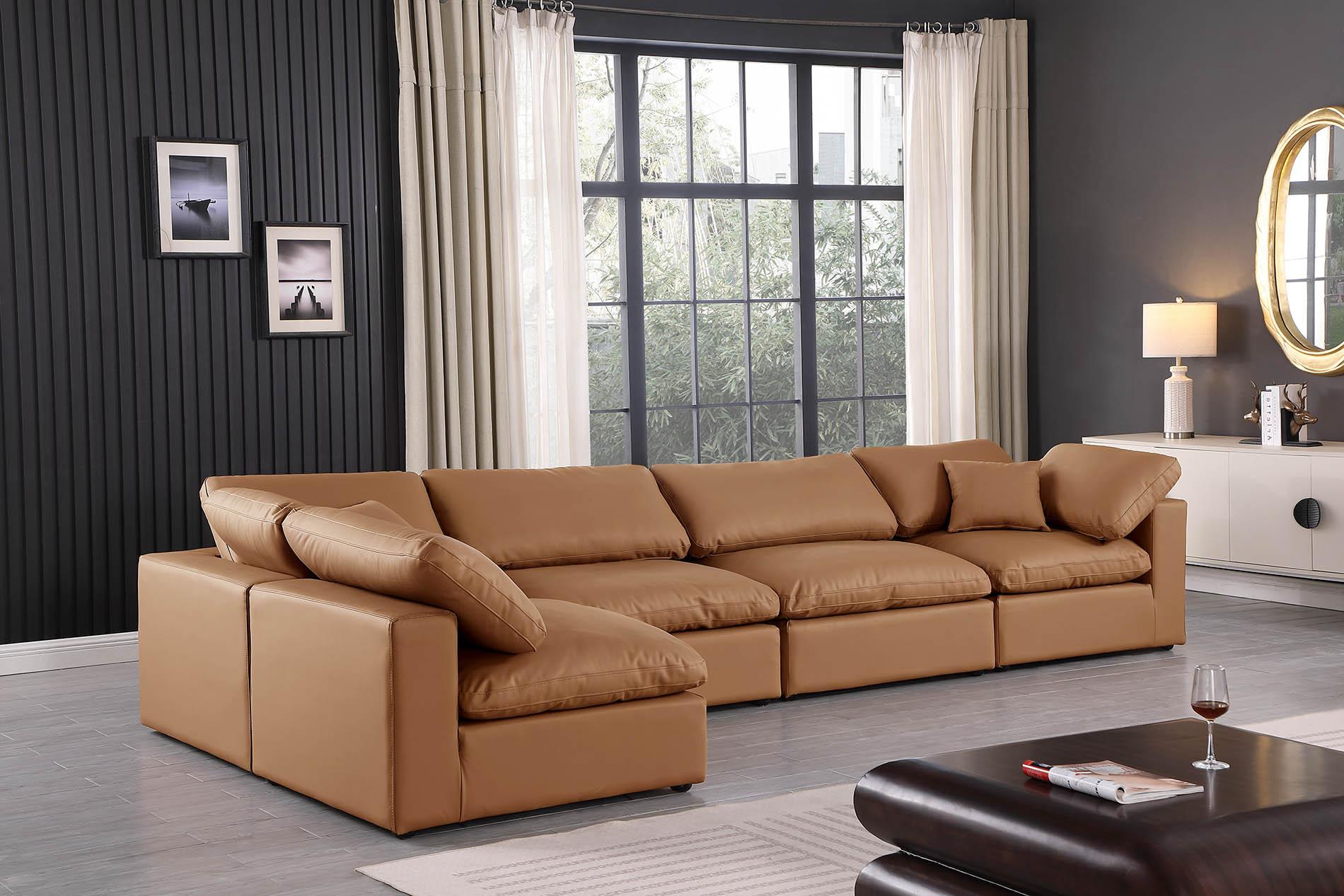 

        
Meridian Furniture 188Cognac-Sec5D Modular Sectional Cognac Faux Leather 094308288703
