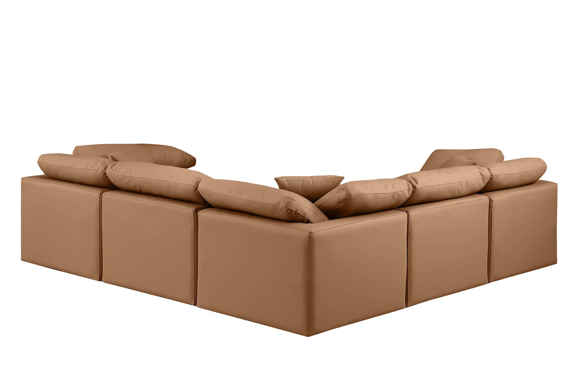

        
Meridian Furniture INDULGE 146Cognac-Sec5C Modular Sectional Sofa Cognac Faux Leather 094308315379
