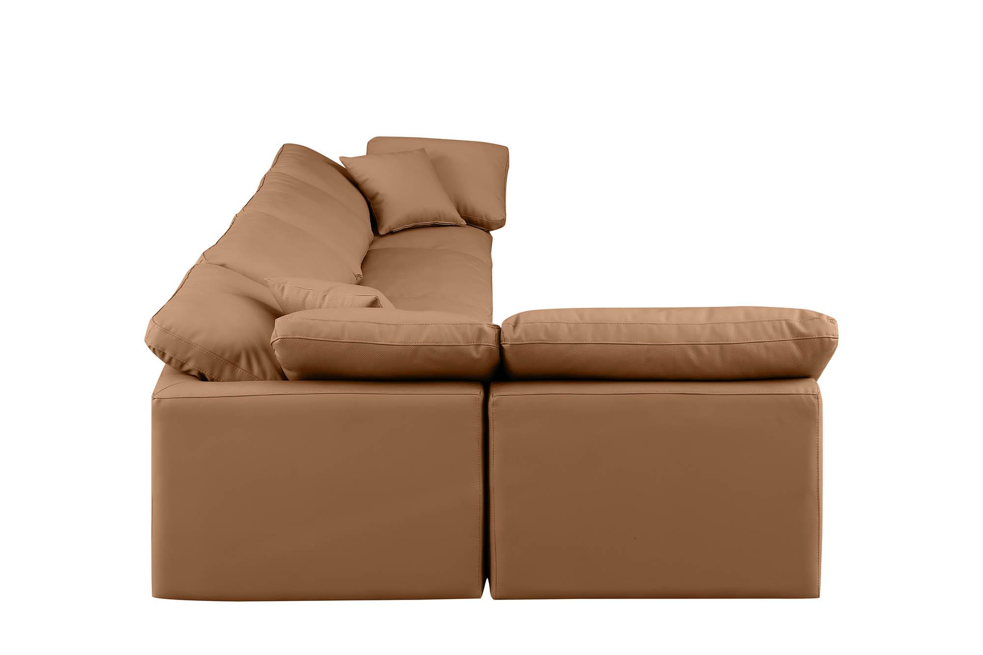 

        
Meridian Furniture INDULGE 146Cognac-Sec5D Modular Sectional Sofa Cognac Faux Leather 094308315386
