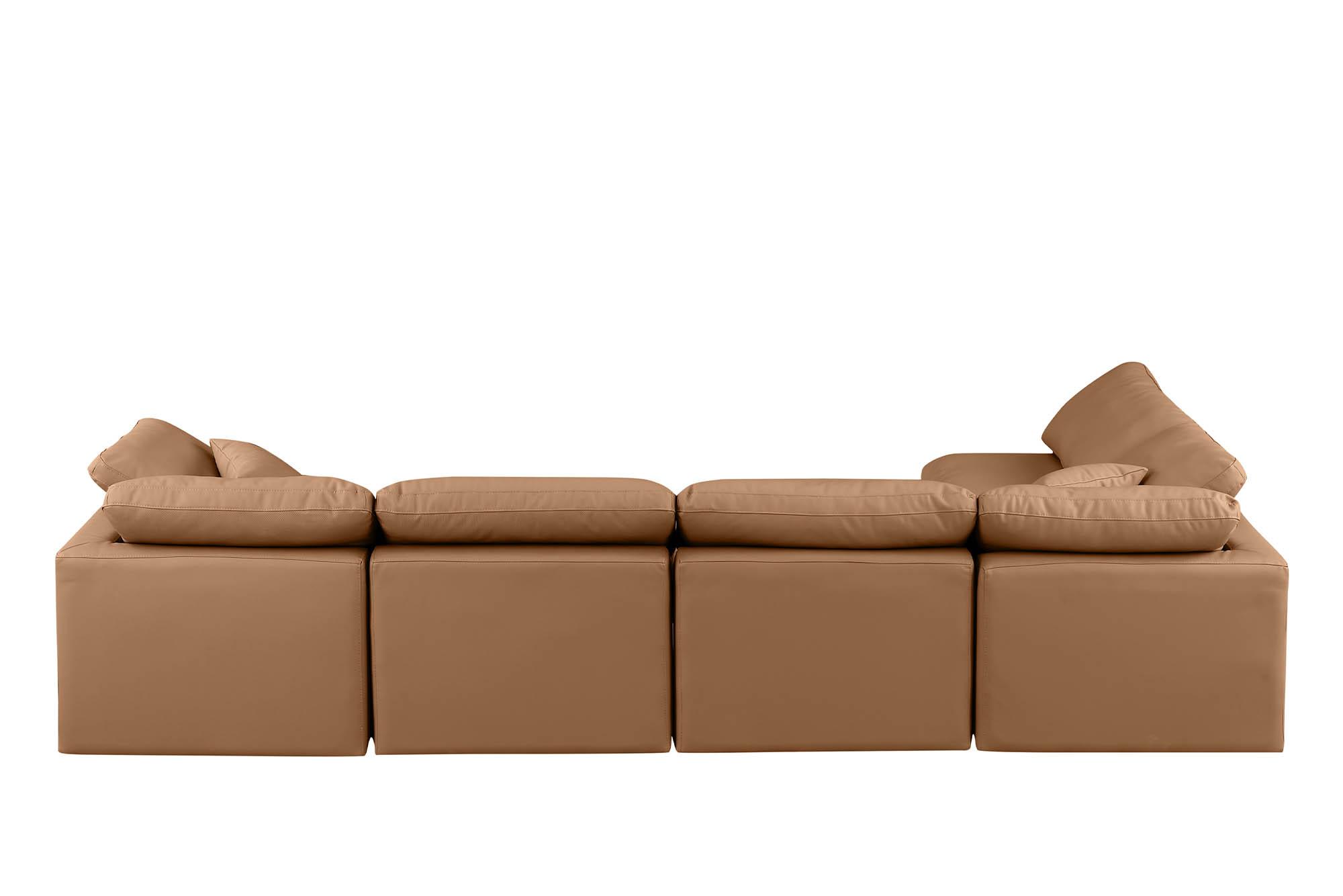 

    
146Cognac-Sec5D Meridian Furniture Modular Sectional Sofa
