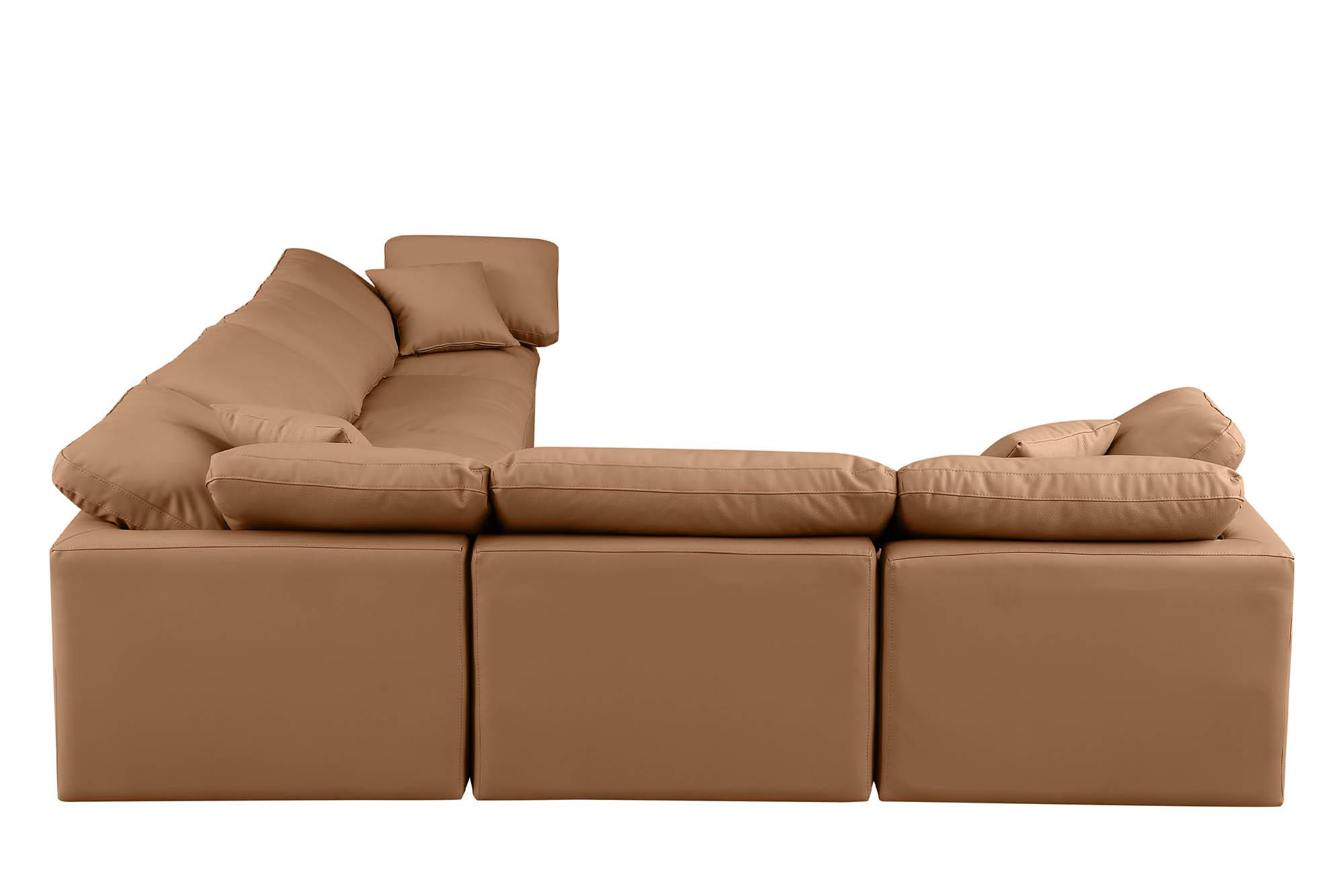 

        
Meridian Furniture INDULGE 146Cognac-Sec6A Modular Sectional Sofa Cognac Faux Leather 094308315393
