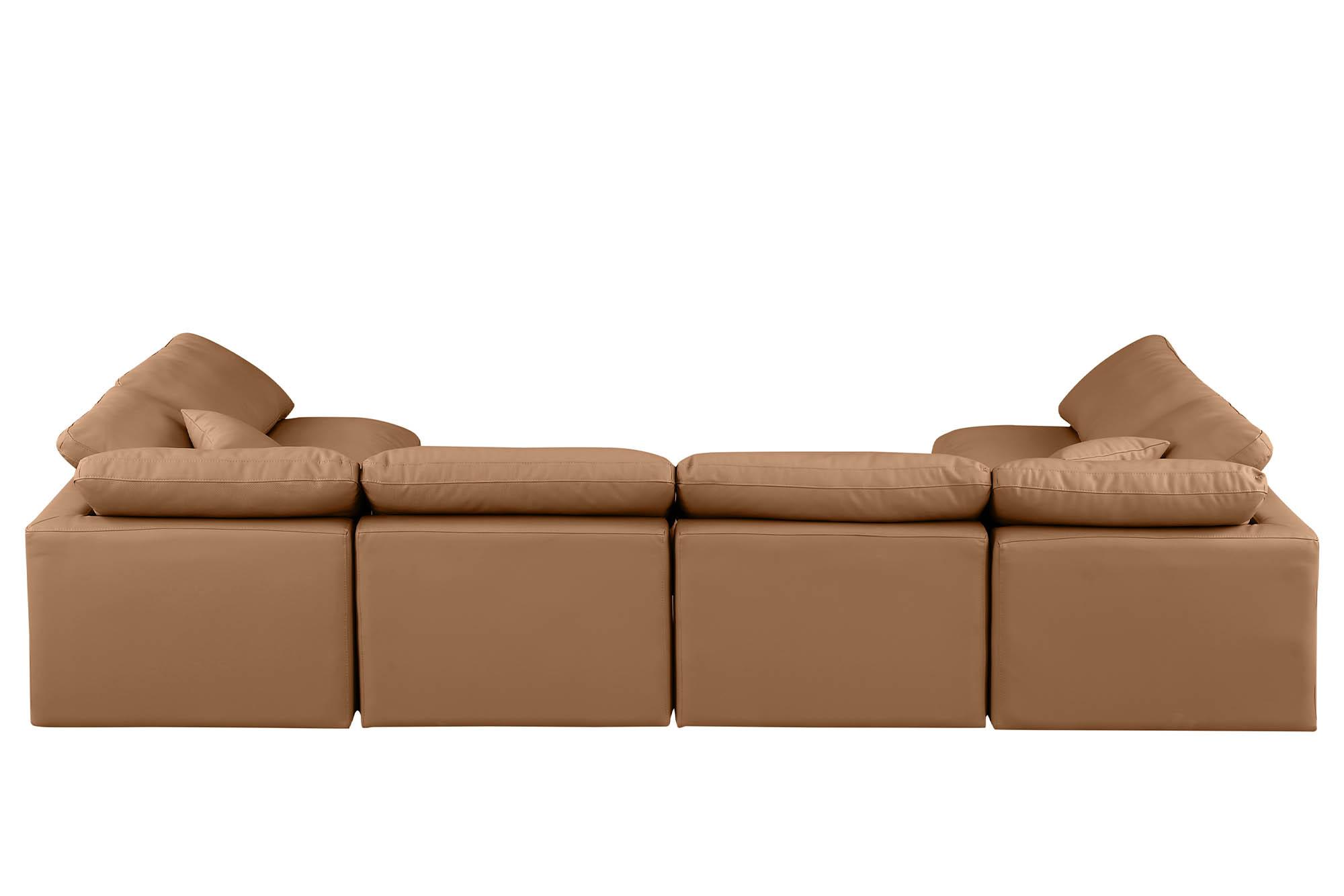 

        
Meridian Furniture INDULGE 146Cognac-Sec6D Modular Sectional Sofa Cognac Faux Leather 094308315423
