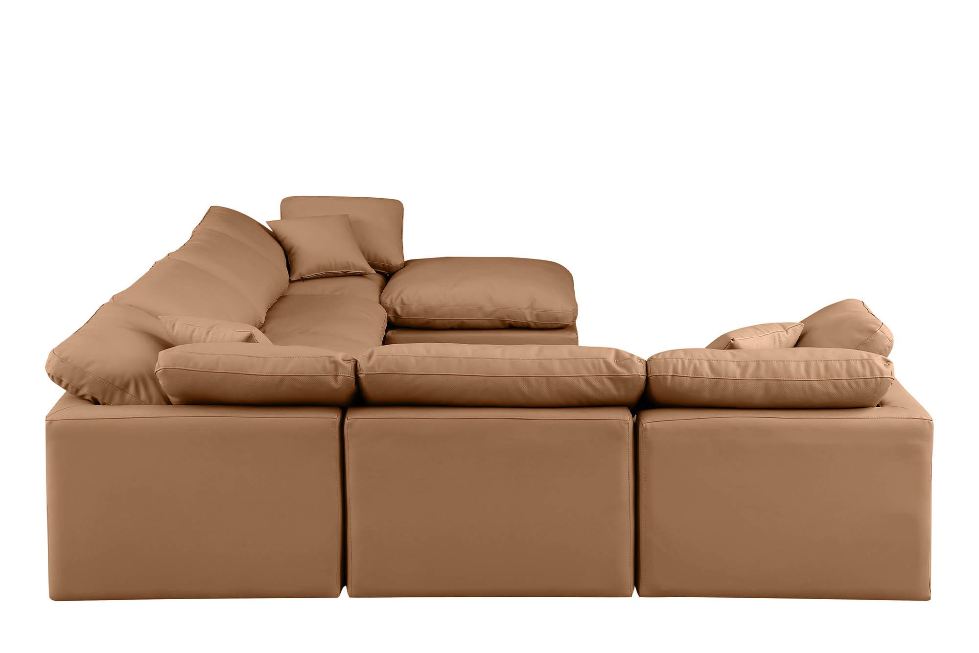 

        
Meridian Furniture INDULGE 146Cognac-Sec7A Modular Sectional Sofa Cognac Faux Leather 094308315430
