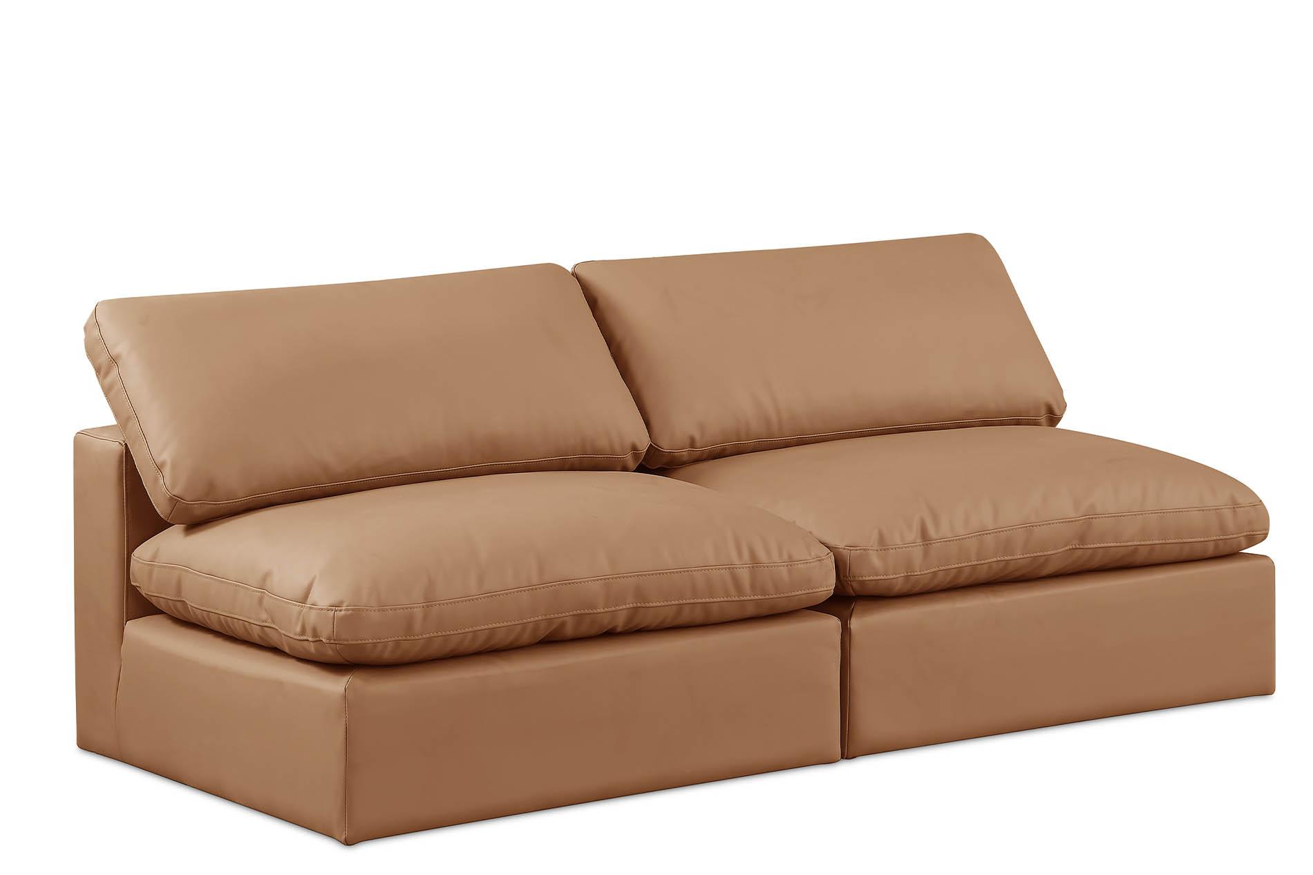 Contemporary, Modern Modular Sofa 188Cognac-S78 188Cognac-S78 in Cognac Faux Leather
