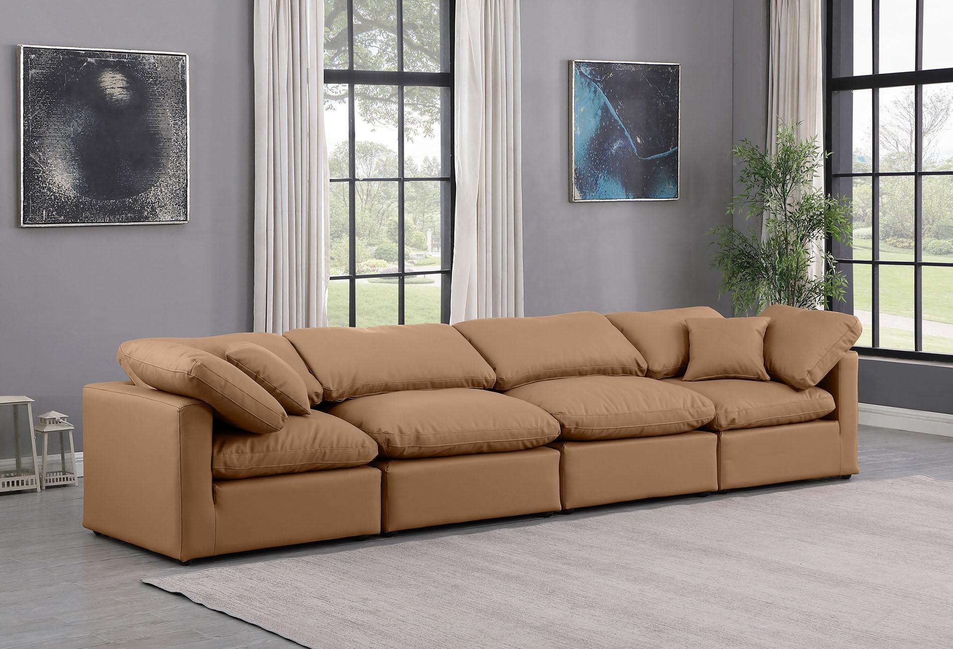 

    
Cognac Vegan Leather Modular Sofa INDULGE 146Cognac-S140 Meridian Modern
