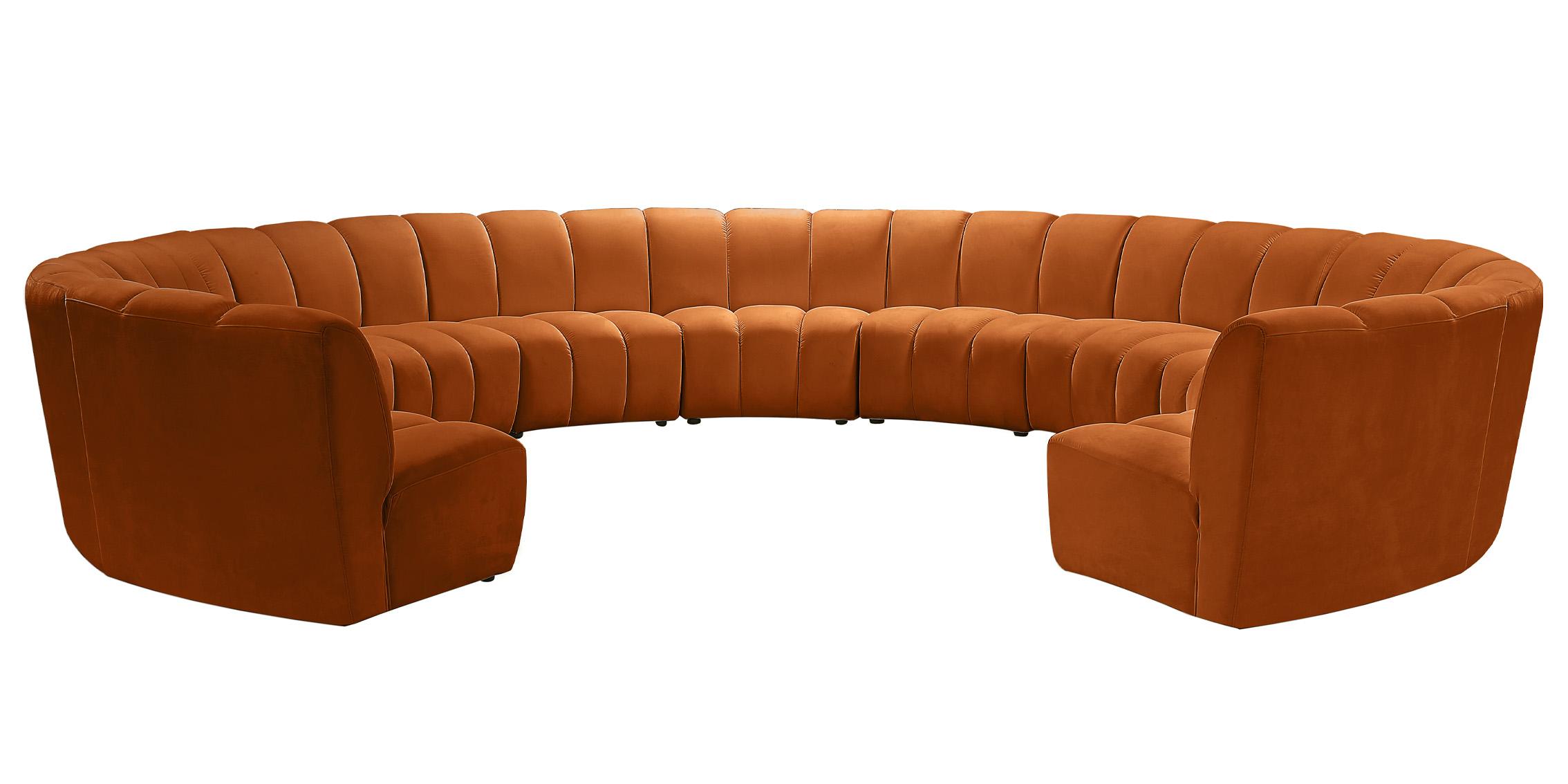 

        
Meridian Furniture INFINITY 638Cognac-11PC Modular Sectional Sofa Cognac Velvet 753359803630
