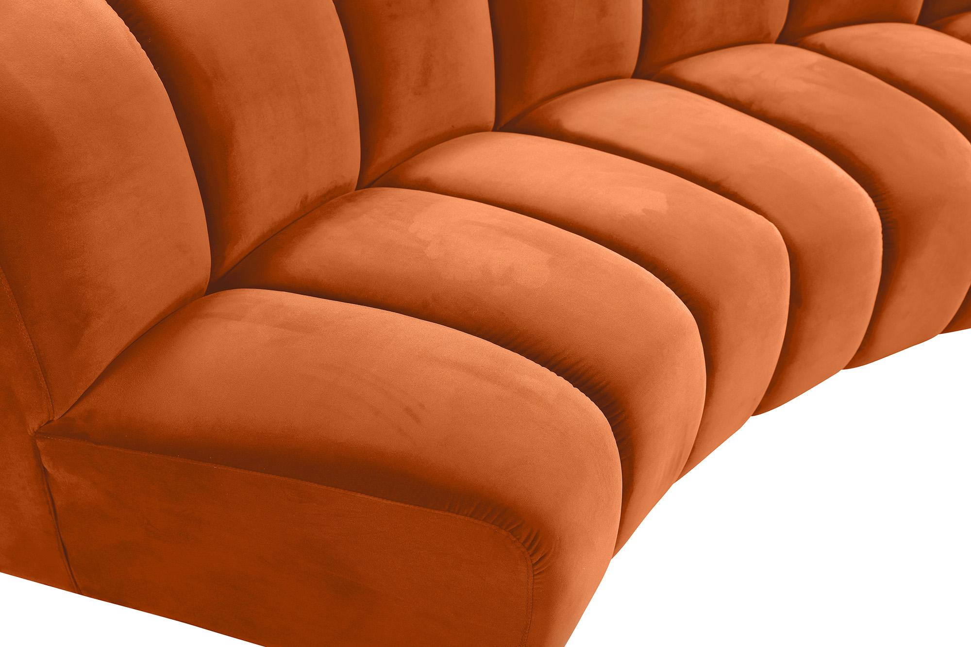 

        
Meridian Furniture INFINITY 638Cognac-4PC Modular Sectional Sofa Cognac Velvet 753359801704
