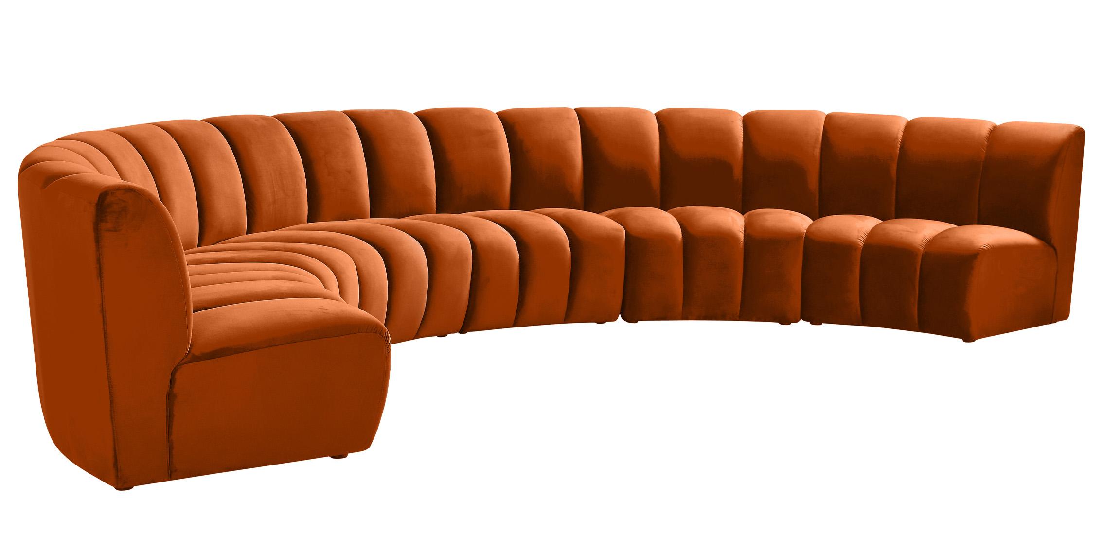 

    
Cognac Velvet Modular Sectional Sofa INFINITY 638Cognac-6PC Meridian Modern
