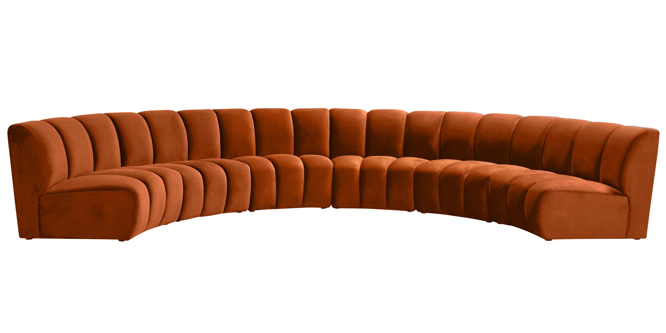 

    
Cognac Velvet Modular Sectional Sofa INFINITY 638Cognac-6PC Meridian Modern
