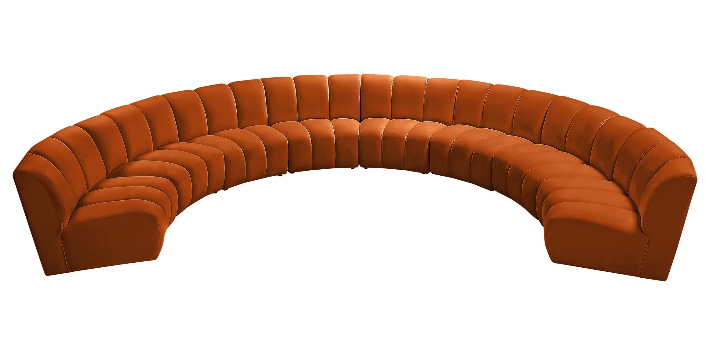 

    
Cognac Velvet Modular Sectional Sofa INFINITY 638Cognac-8PC Meridian Modern
