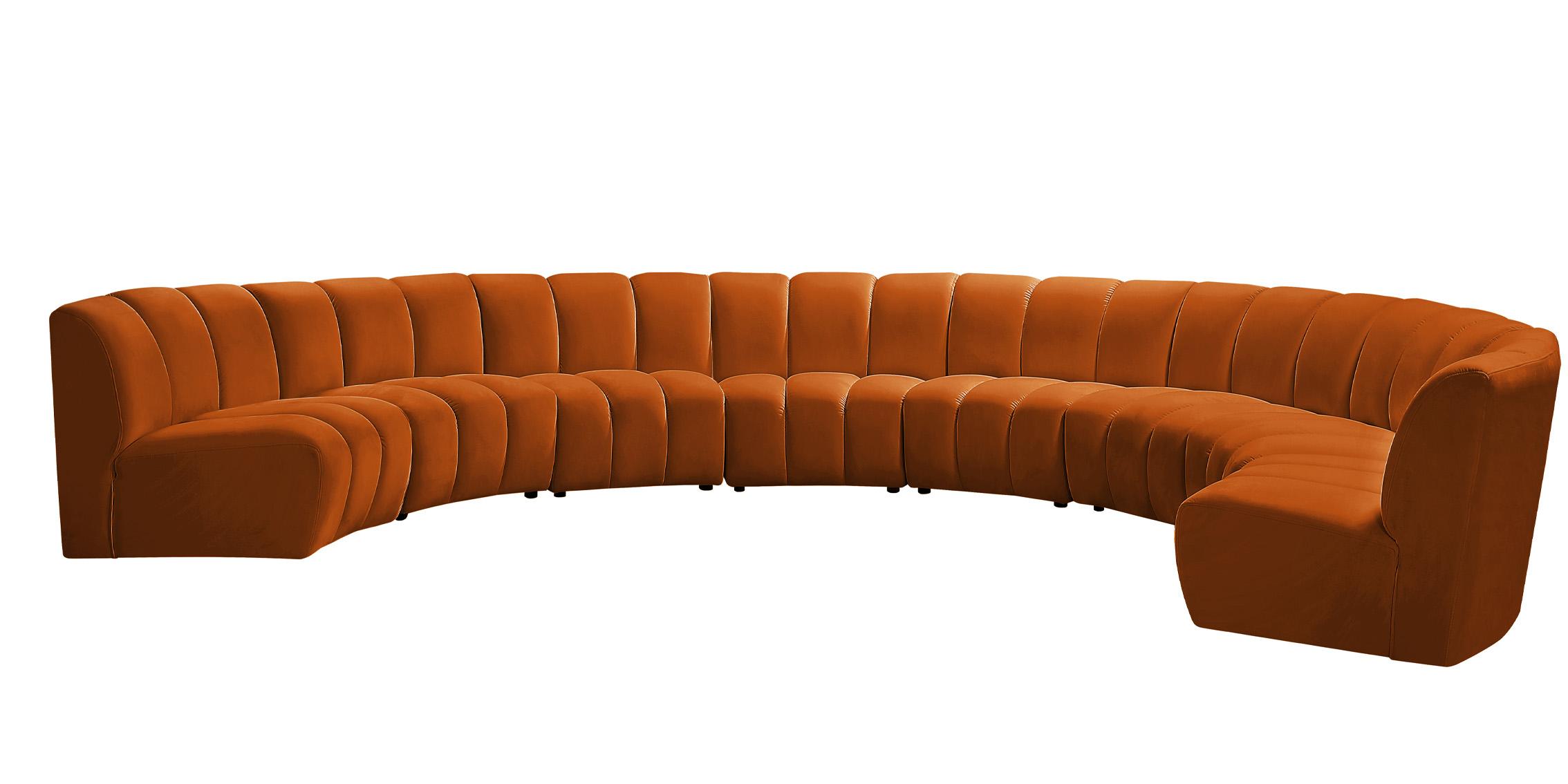 

        
Meridian Furniture INFINITY 638Cognac-8PC Modular Sectional Sofa Cognac Velvet 753359803609
