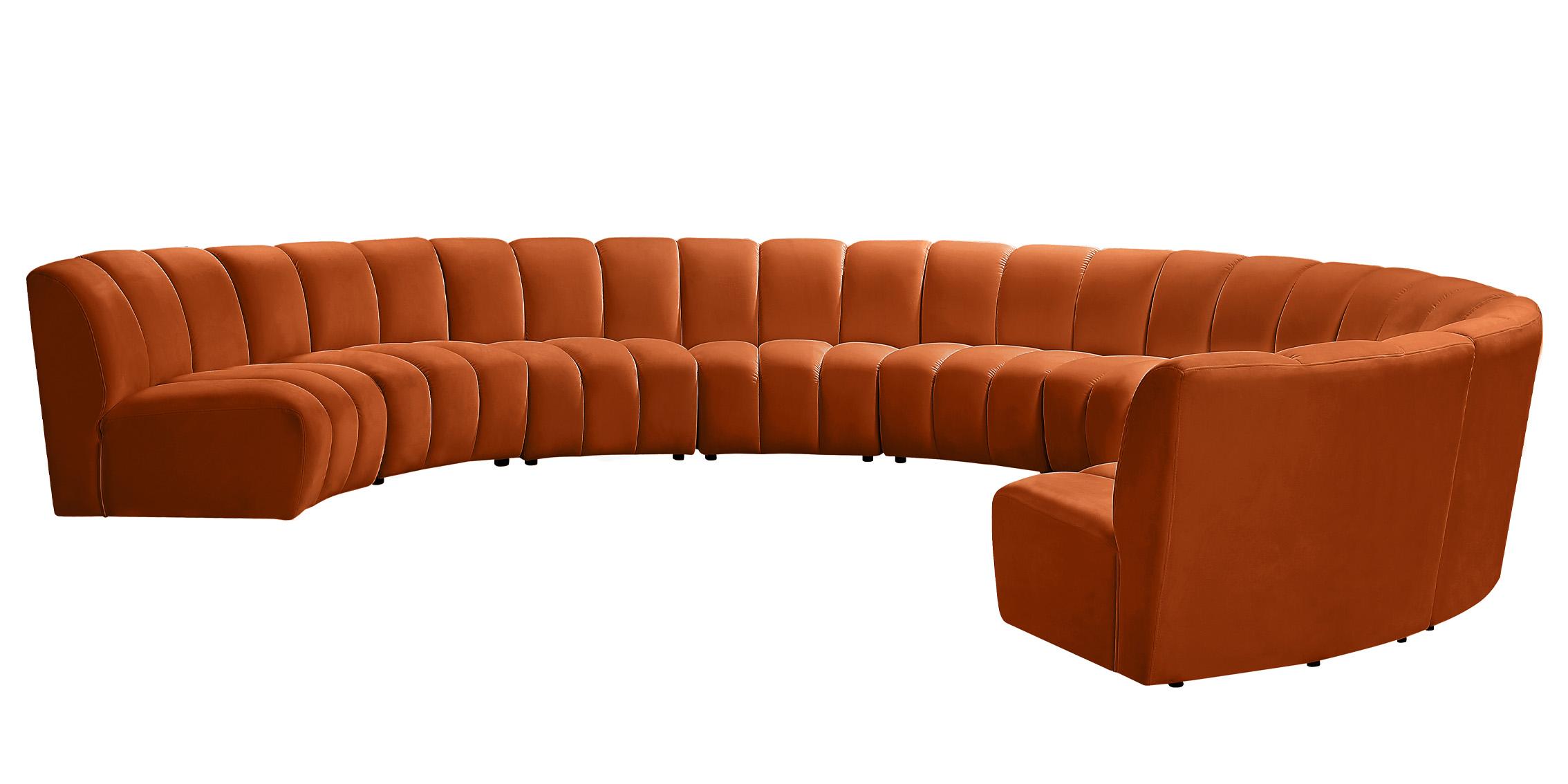 

        
Meridian Furniture INFINITY 638Cognac-9PC Modular Sectional Sofa Cognac Velvet 753359803616
