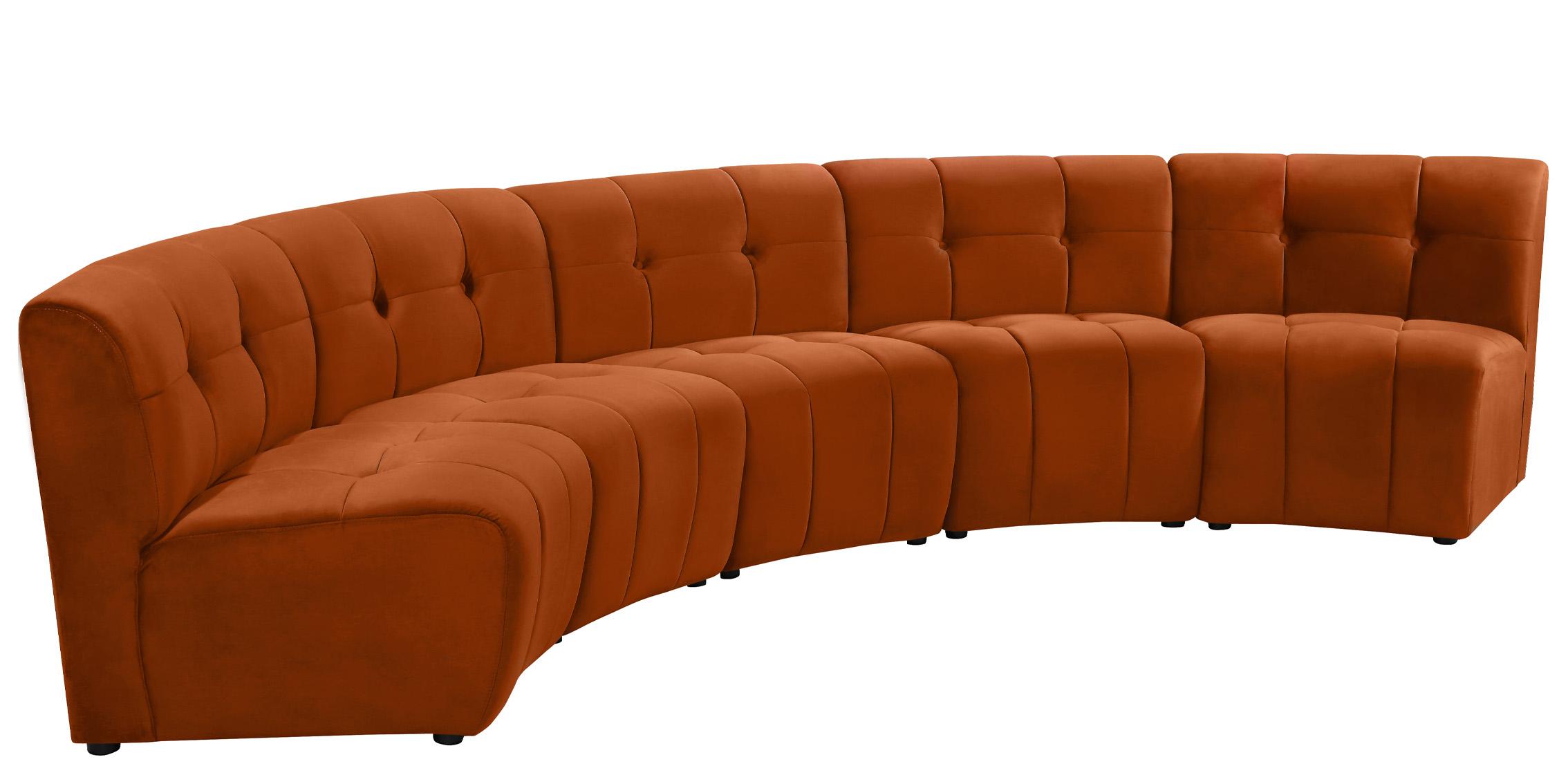 

        
Meridian Furniture LIMITLESS 645Cognac-5PC Modular Sectional Sofa Cognac Velvet 753359807959
