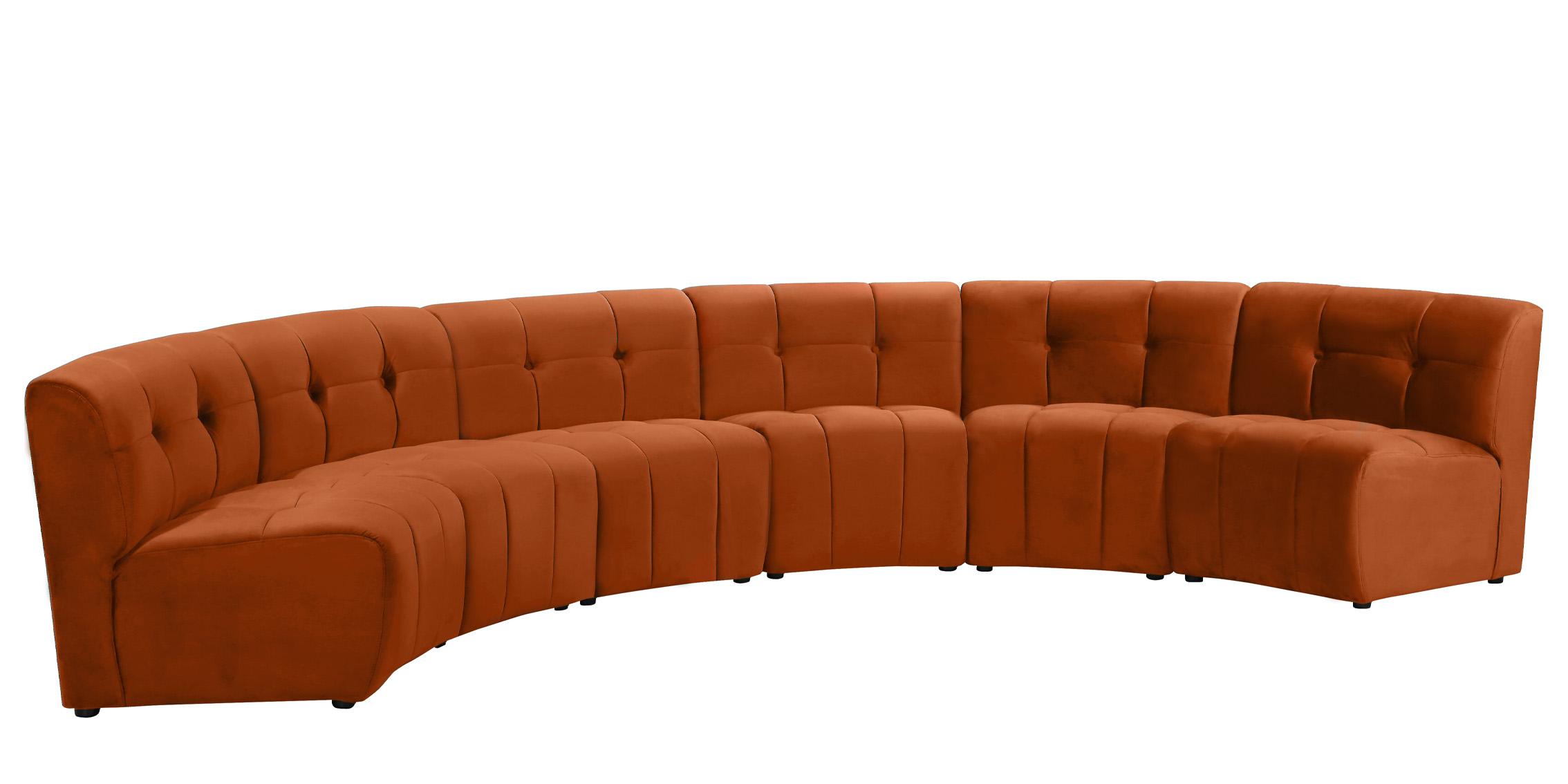

        
Meridian Furniture LIMITLESS 645Cognac-6PC Modular Sectional Sofa Cognac Velvet 753359807966

