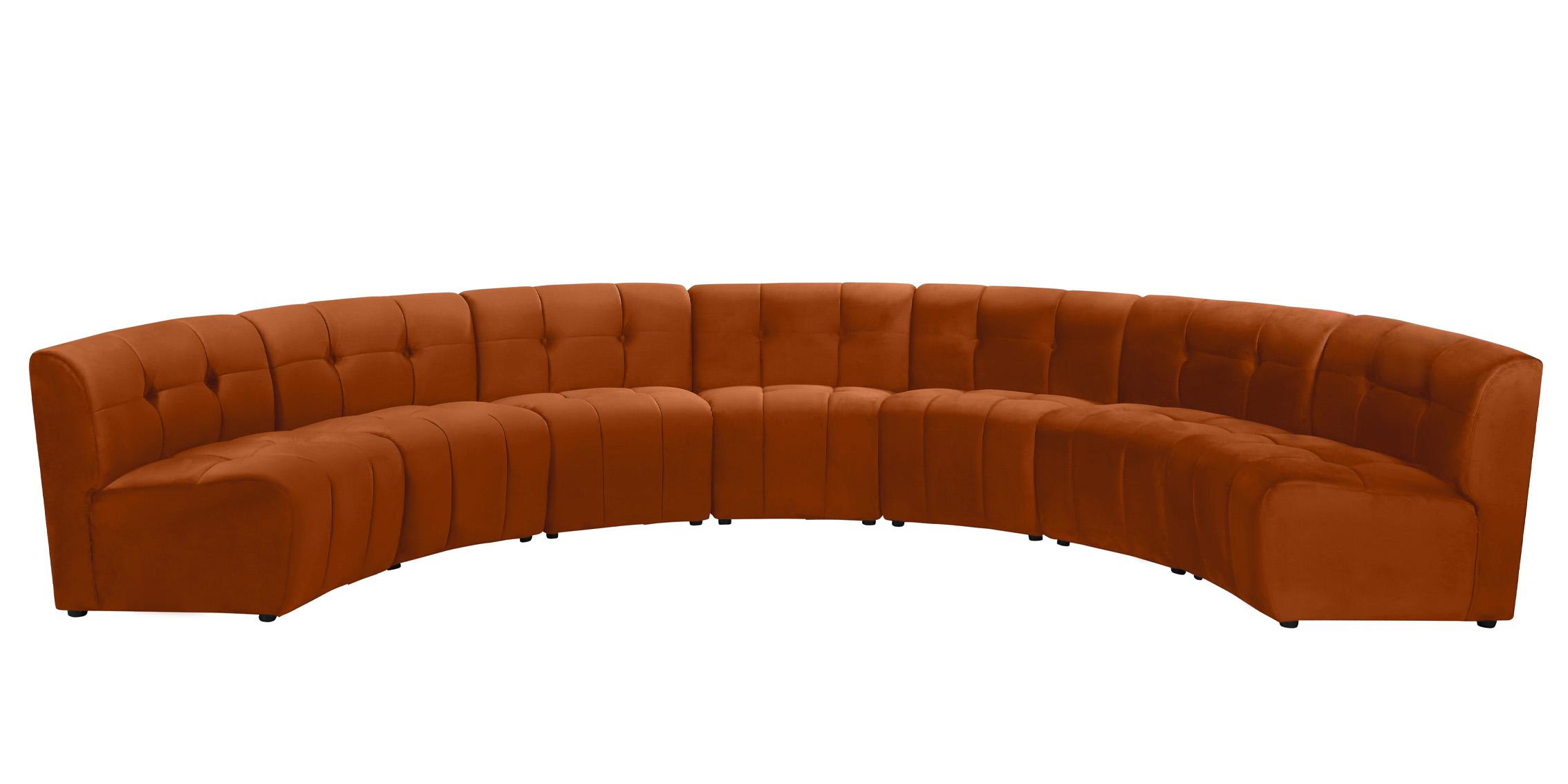 Meridian Furniture LIMITLESS 645Cognac-7PC Modular Sectional Sofa
