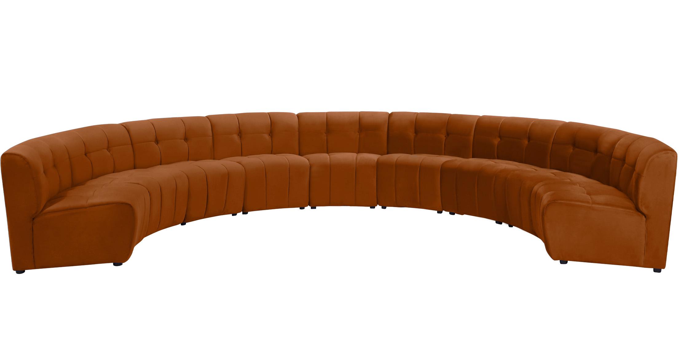 

        
Meridian Furniture LIMITLESS 645Cognac-9PC Modular Sectional Sofa Cognac Velvet 753359807997
