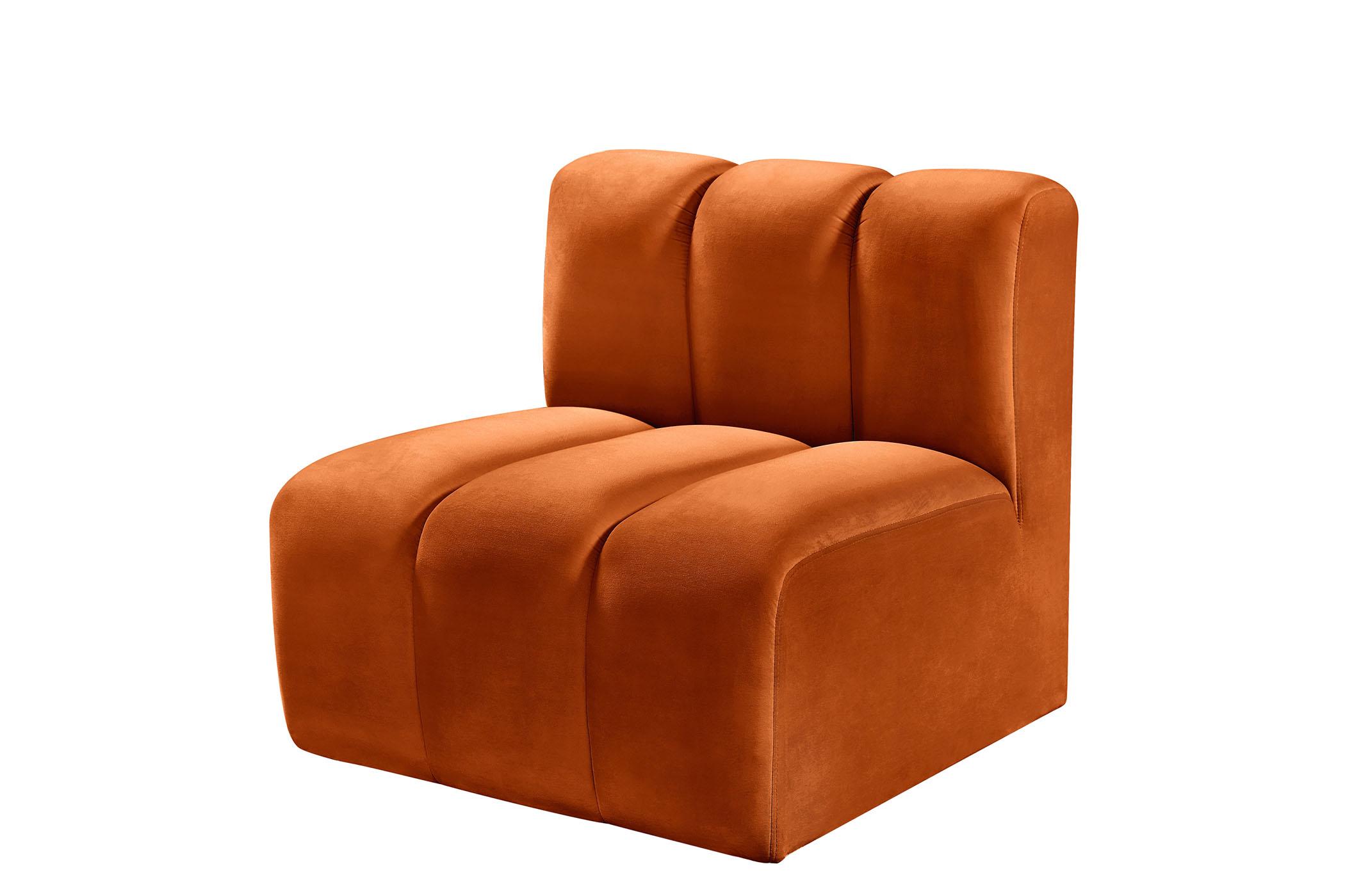 

    
Cognac Velvet Channel Tufted Modular Chair ARC 103Cognac-ST Meridian Modern
