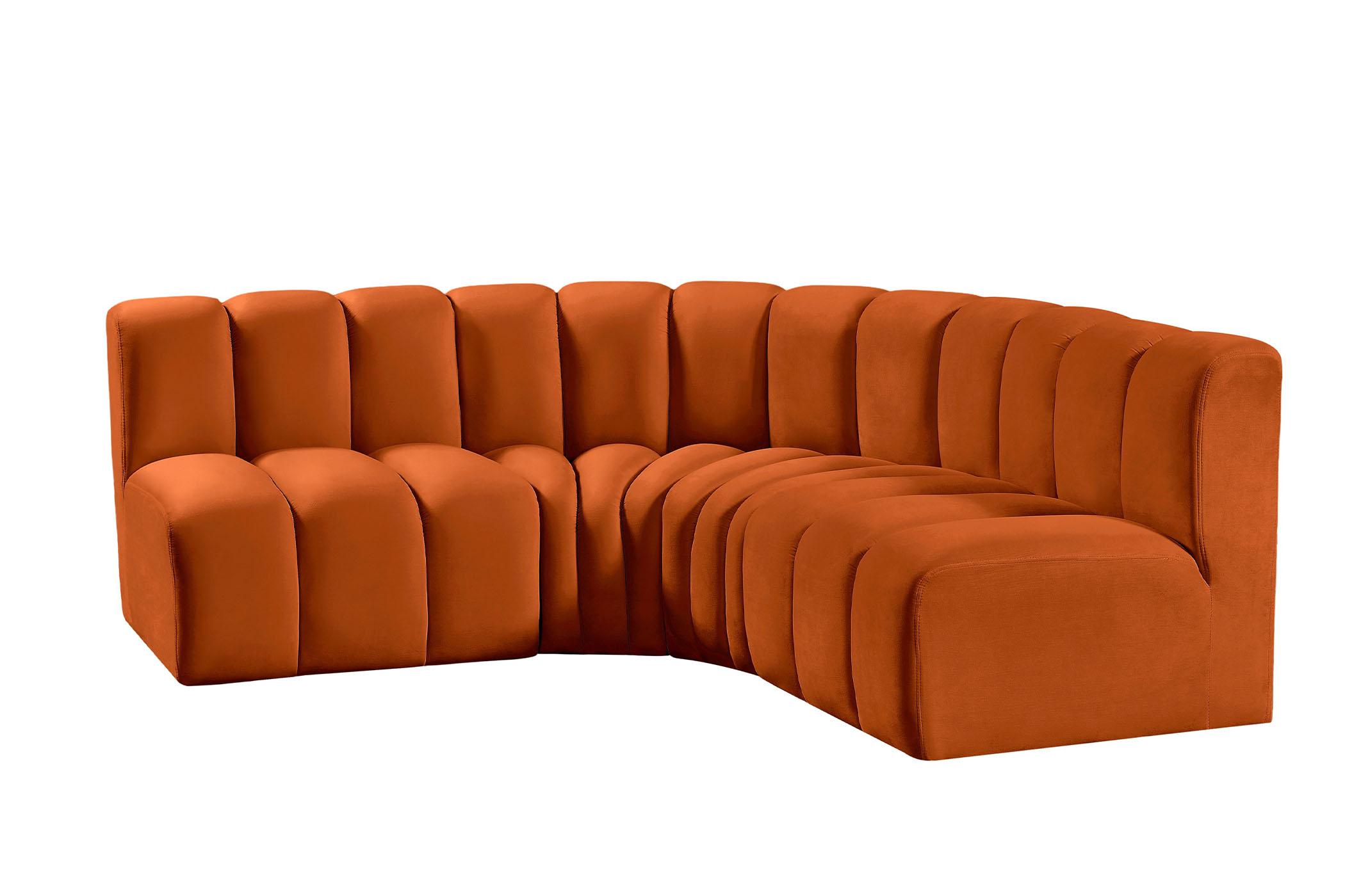 

    
103Cognac-S4B Meridian Furniture Modular Sectional Sofa
