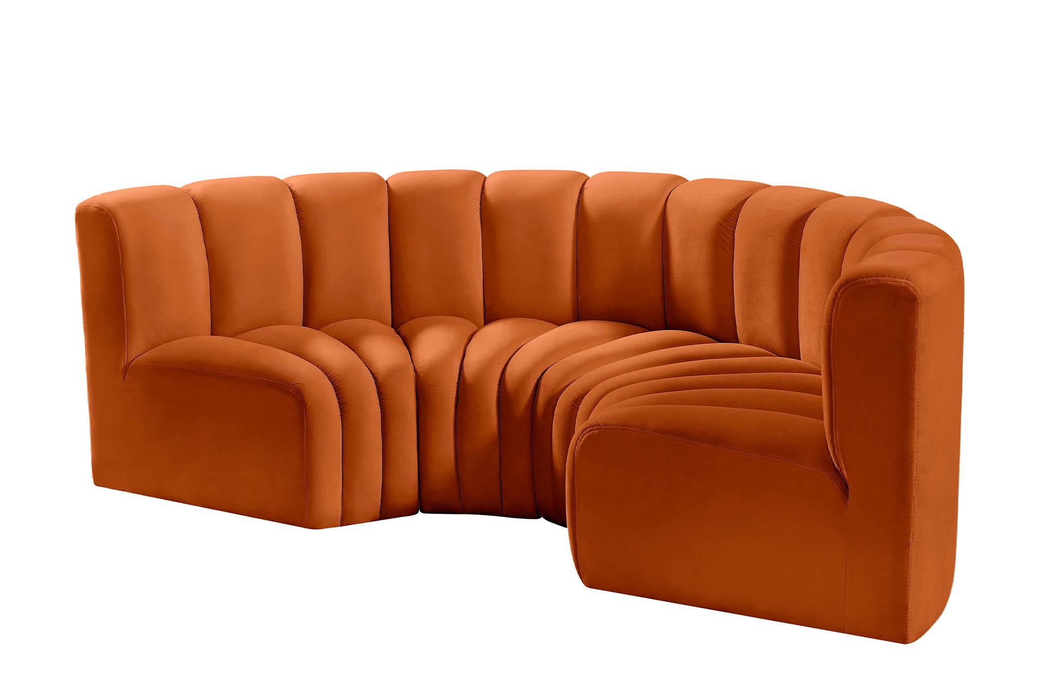 

    
103Cognac-S4C Meridian Furniture Modular Sectional Sofa
