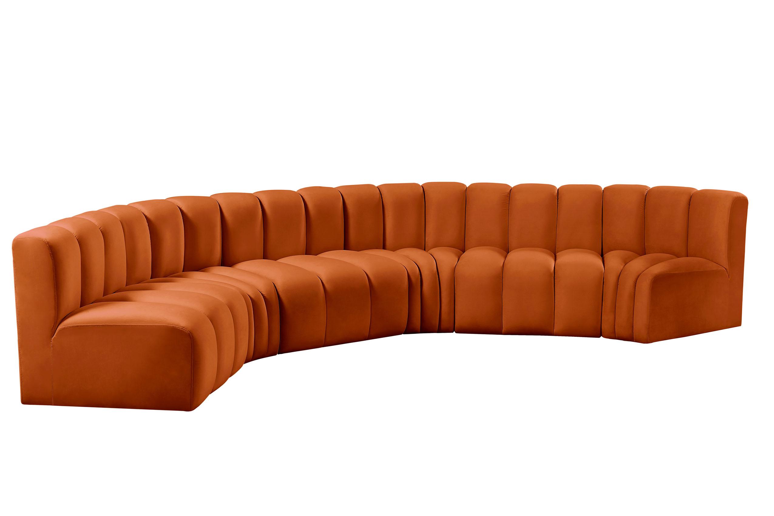 

    
103Cognac-S6B Meridian Furniture Modular Sectional Sofa
