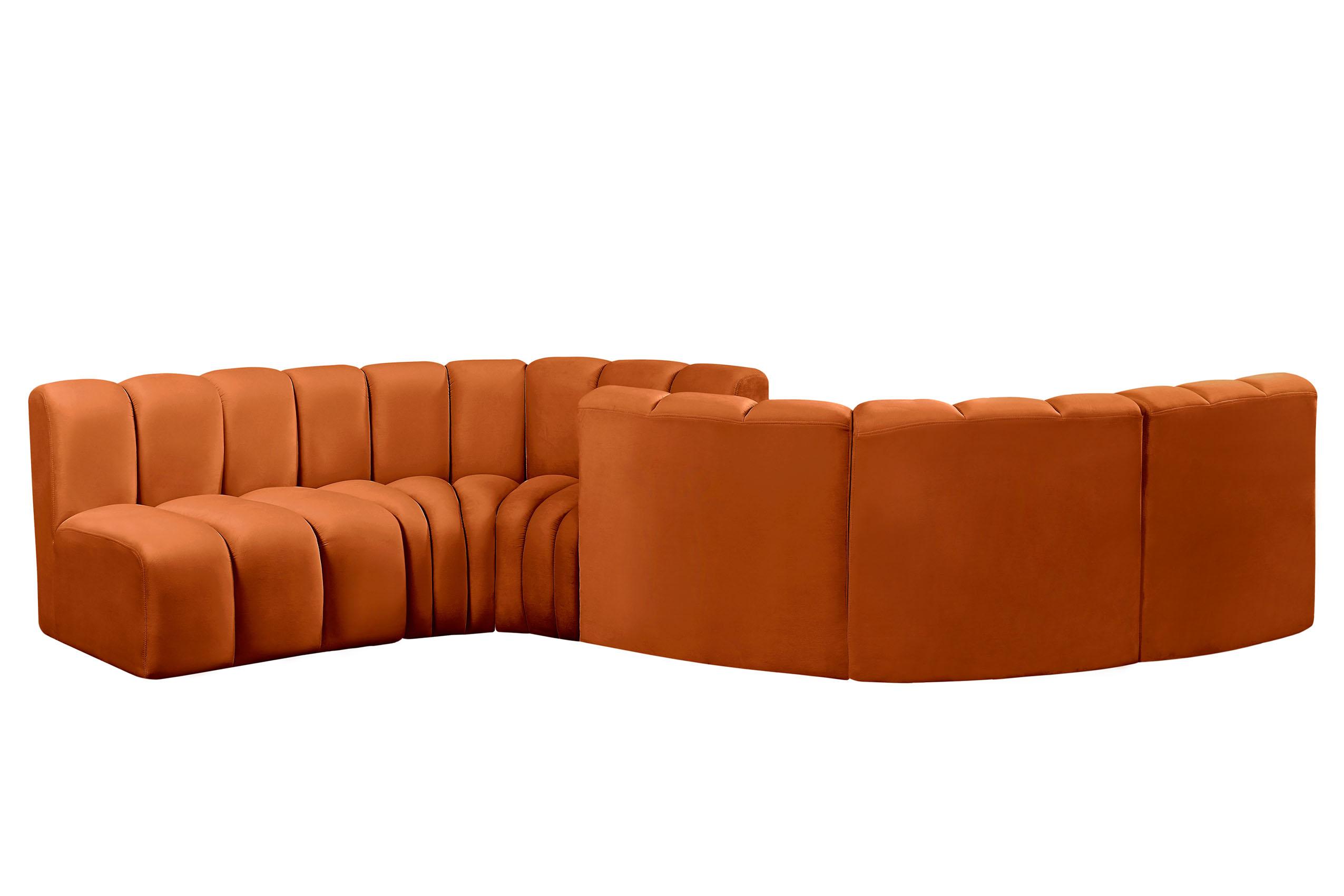 

    
103Cognac-S6D Meridian Furniture Modular Sectional Sofa
