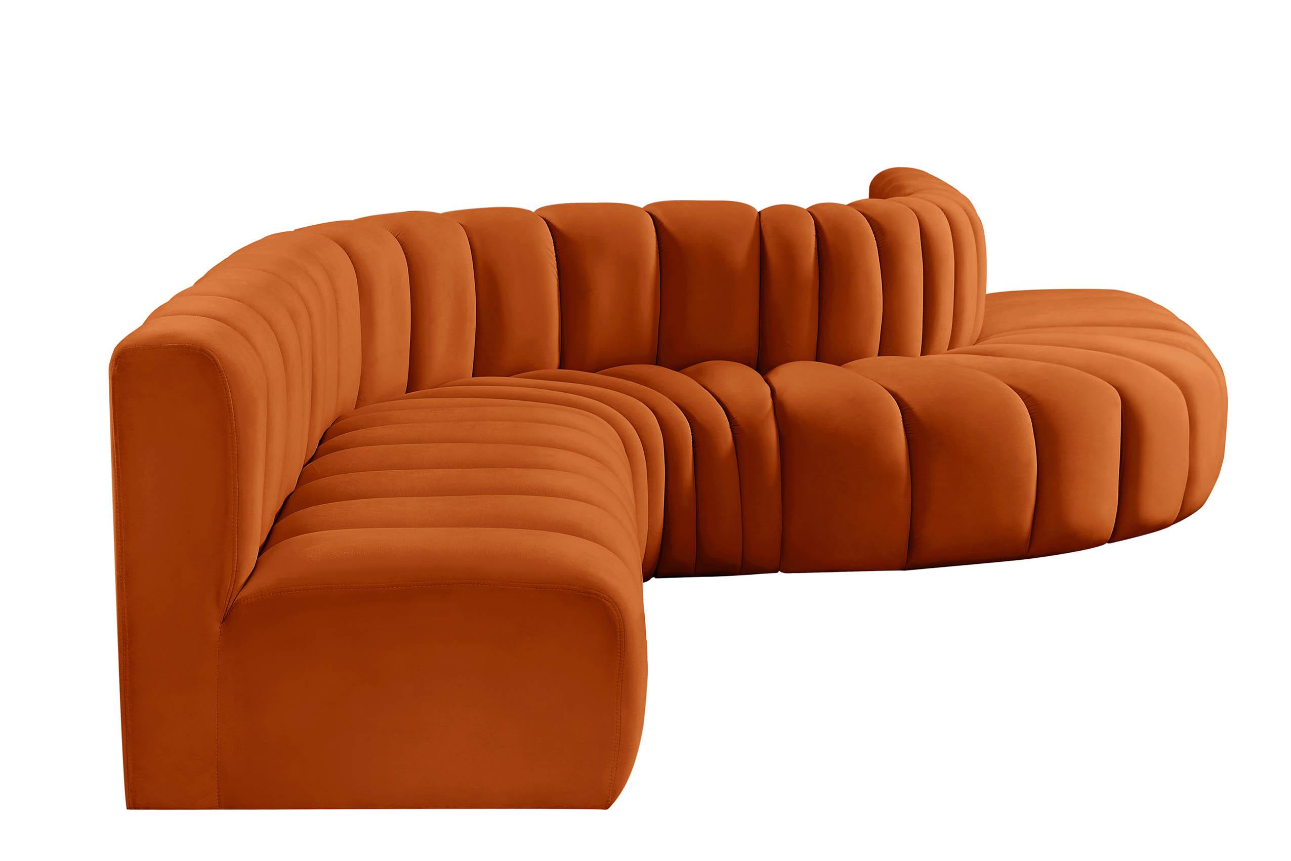 

    
103Cognac-S7C Meridian Furniture Modular Sectional Sofa
