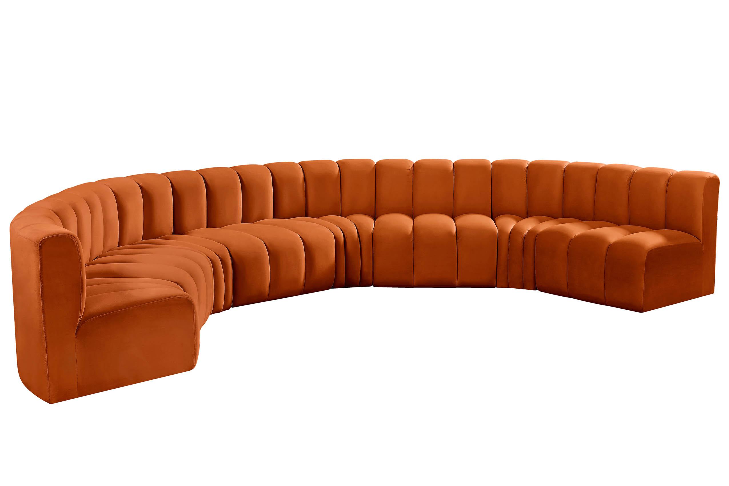 

    
103Cognac-S8B Meridian Furniture Modular Sectional Sofa
