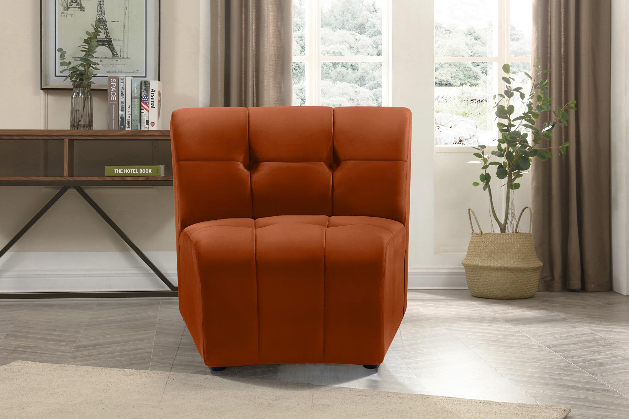 

    
COGNAC Velvet Modular Chair 645Cognac-C LIMITLESS Meridian Modern Contemporary
