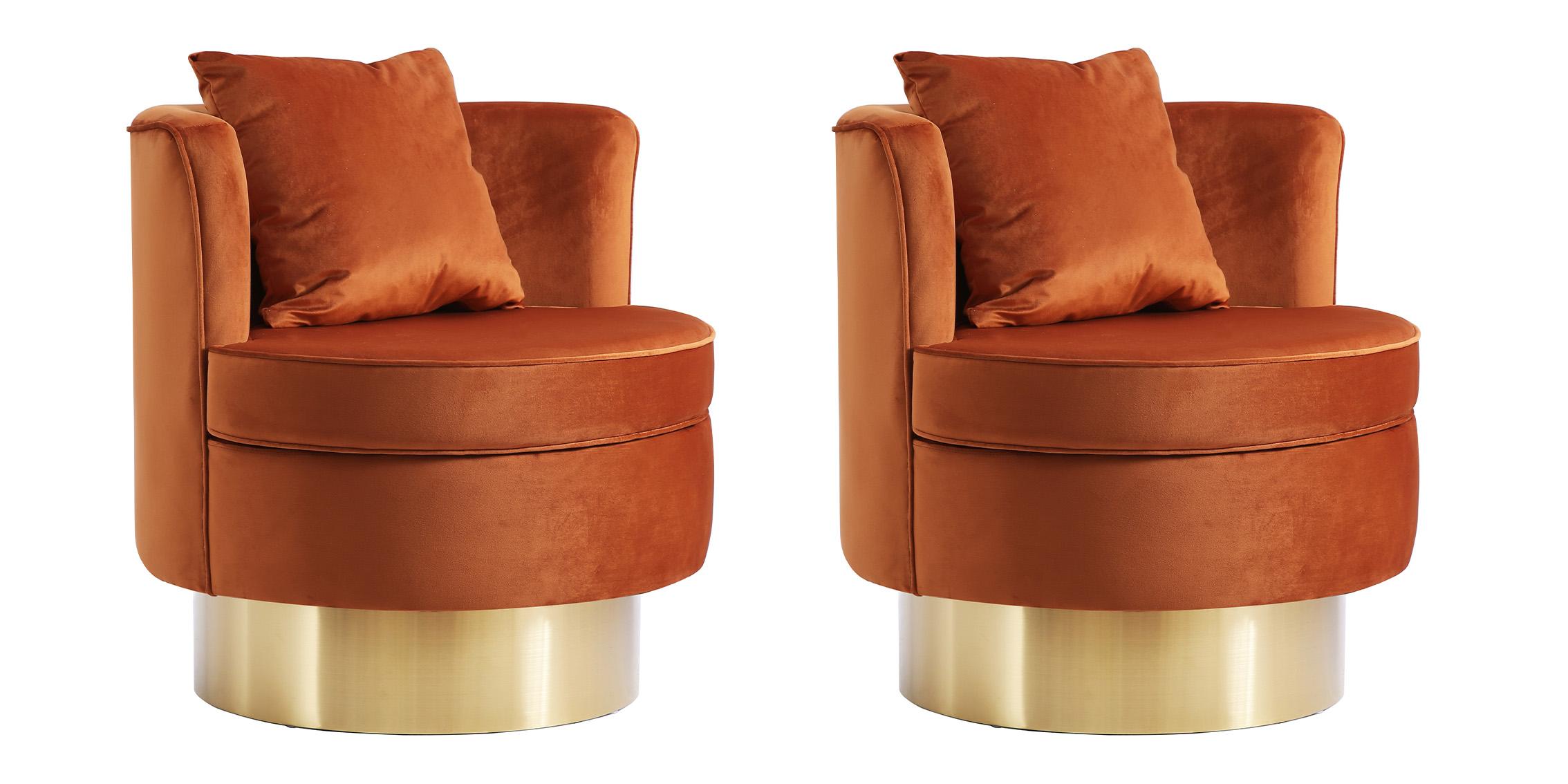 

    
Cognac Velvet Swivel Chair Set 2P KENDRA 576Cognac Meridian Modern Contemporary
