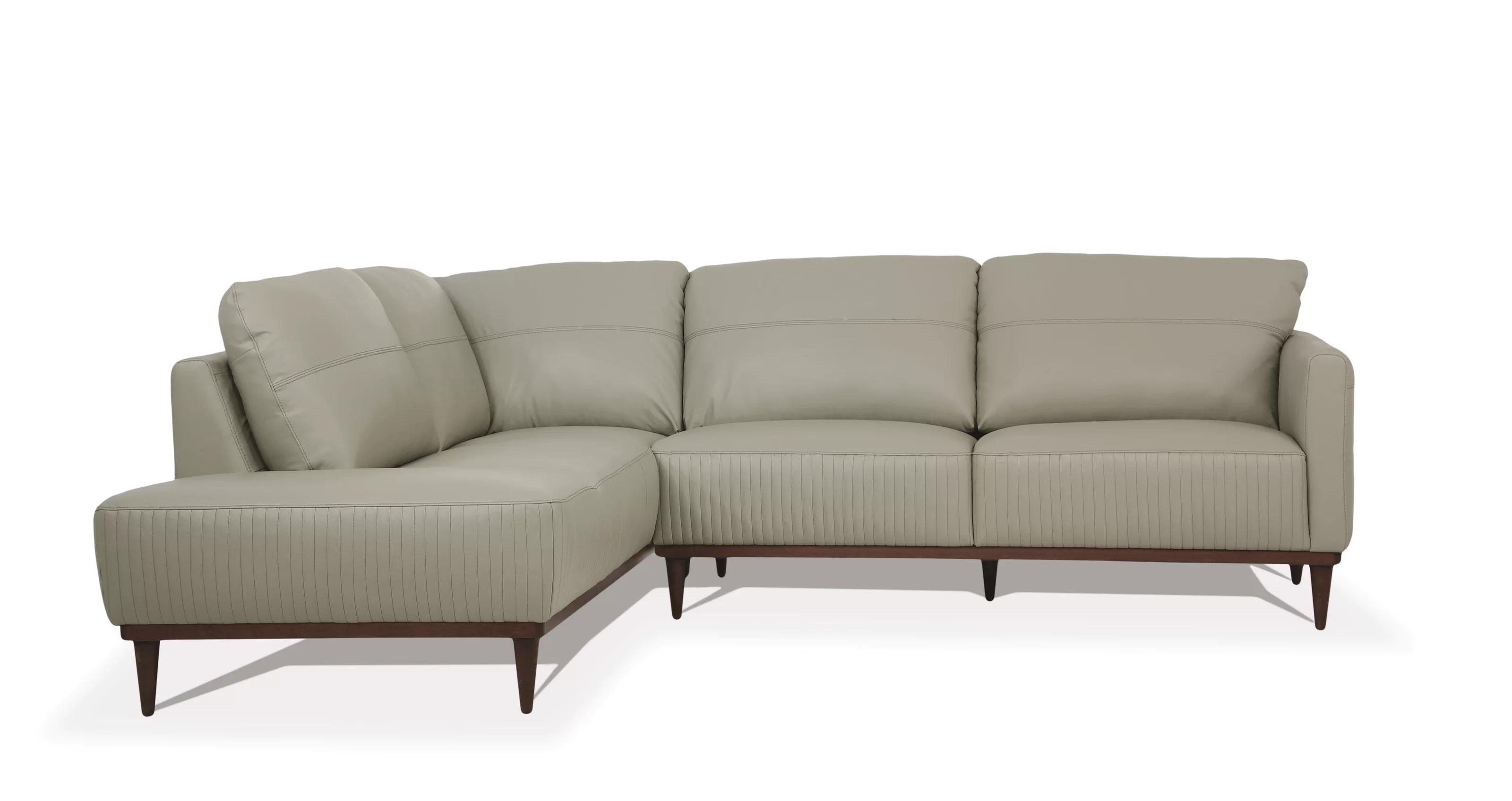 

    
Contemporary Airy Green Leather Left Hand Chase L-Shaped Sofa by Acme Tampa 54995
