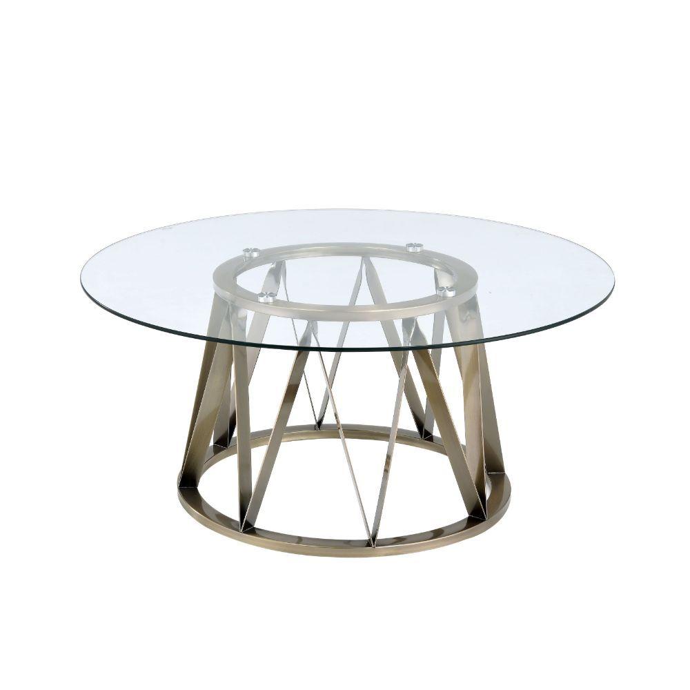 

    
Contemporary Antique Brass Coffee Table by Acme Perjan 84485
