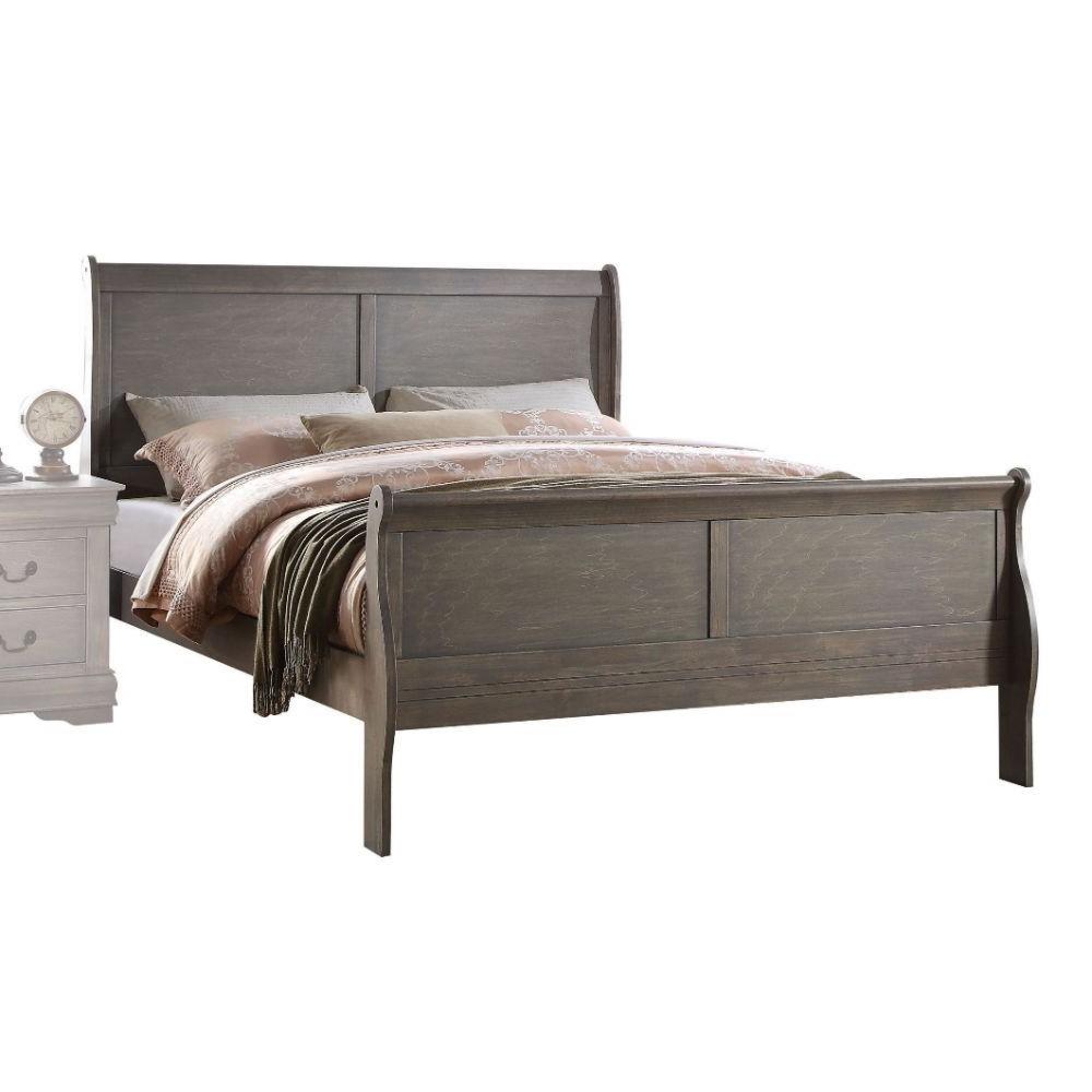 Contemporary, Rustic Bedroom Set Louis Philippe 23870F-3pcs in Gray 
