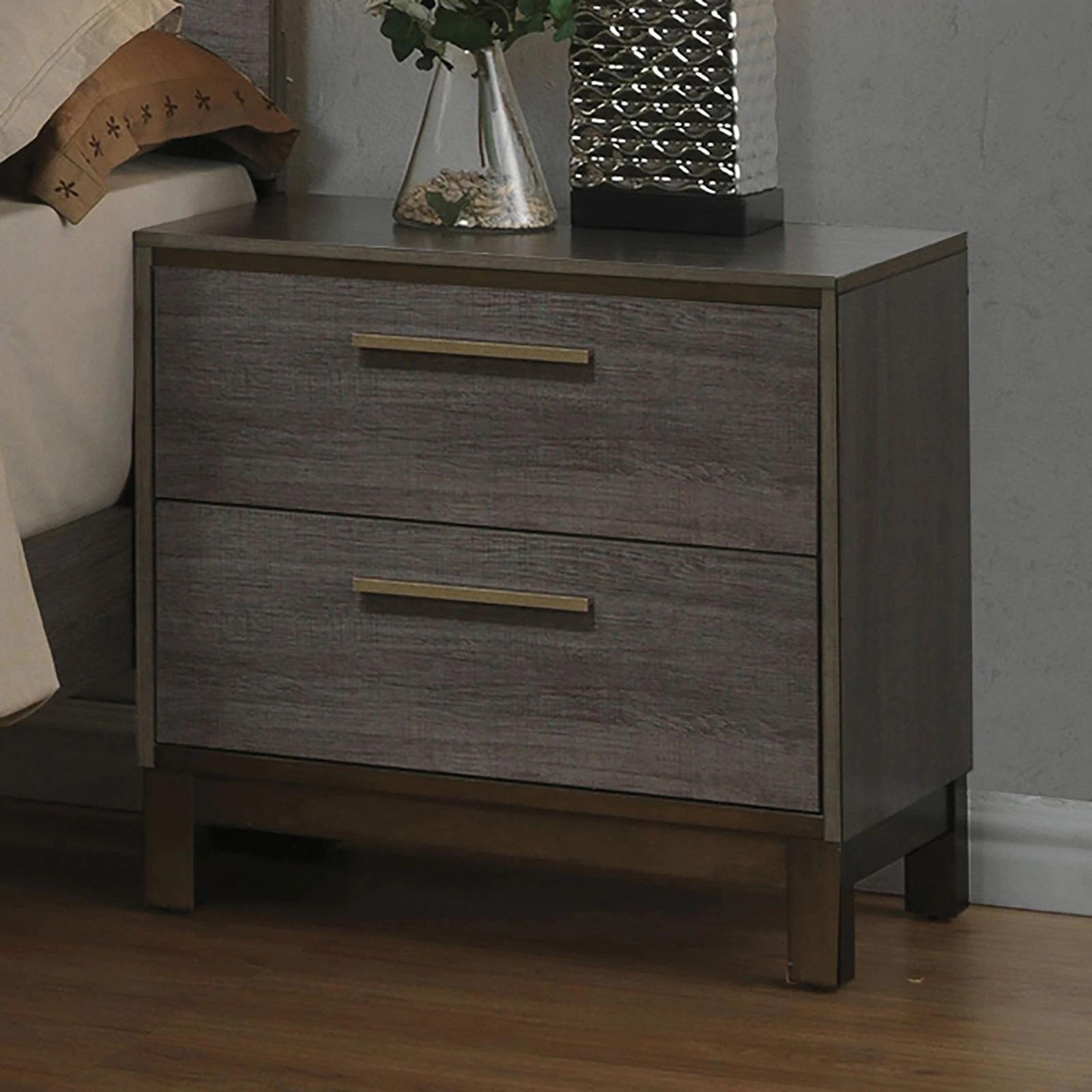 

    
Contemporary Antique Gray Solid Wood Nightstand Furniture of America CM7867N Manvel
