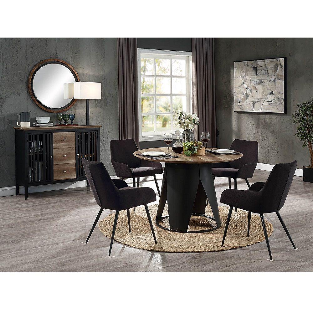 

    
Contemporary Antique Oak/Black Composite Wood Dining Room Set 5PCS Acme Zudora DN01948-DT-5PCS
