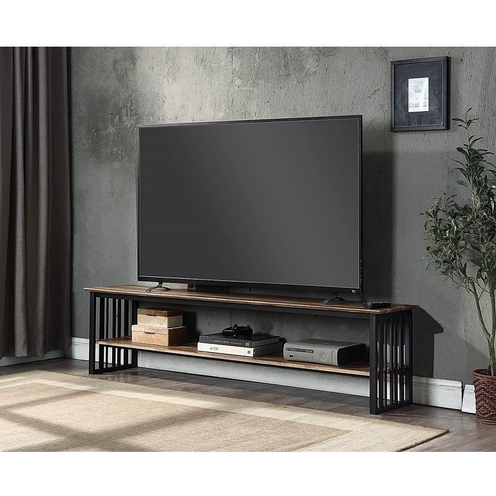 Contemporary TV Stand Zudora TV Stand LV01754-TV LV01754-TV in Oak, Black Linen